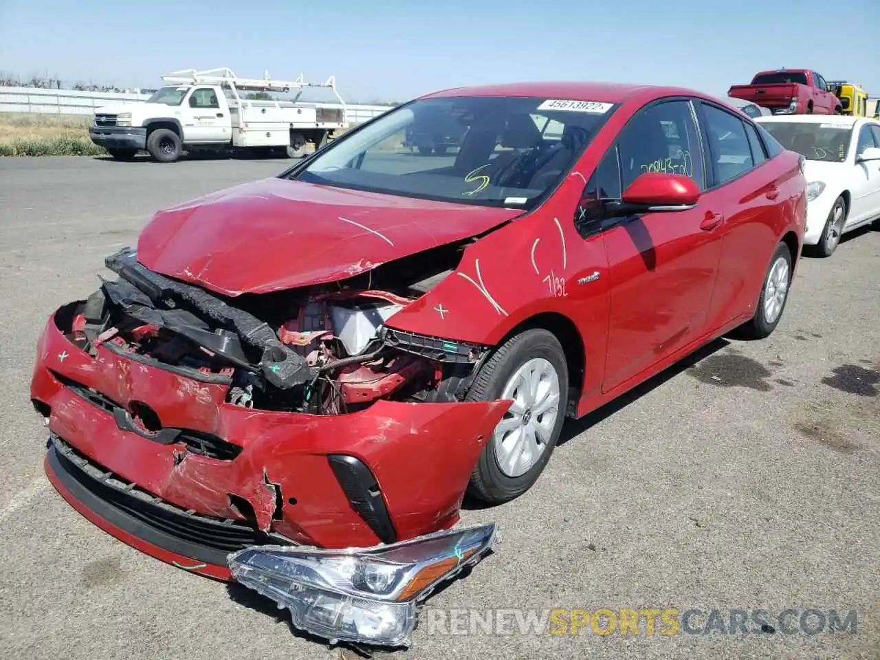 2 Photograph of a damaged car JTDKARFU3L3106000 TOYOTA PRIUS 2020