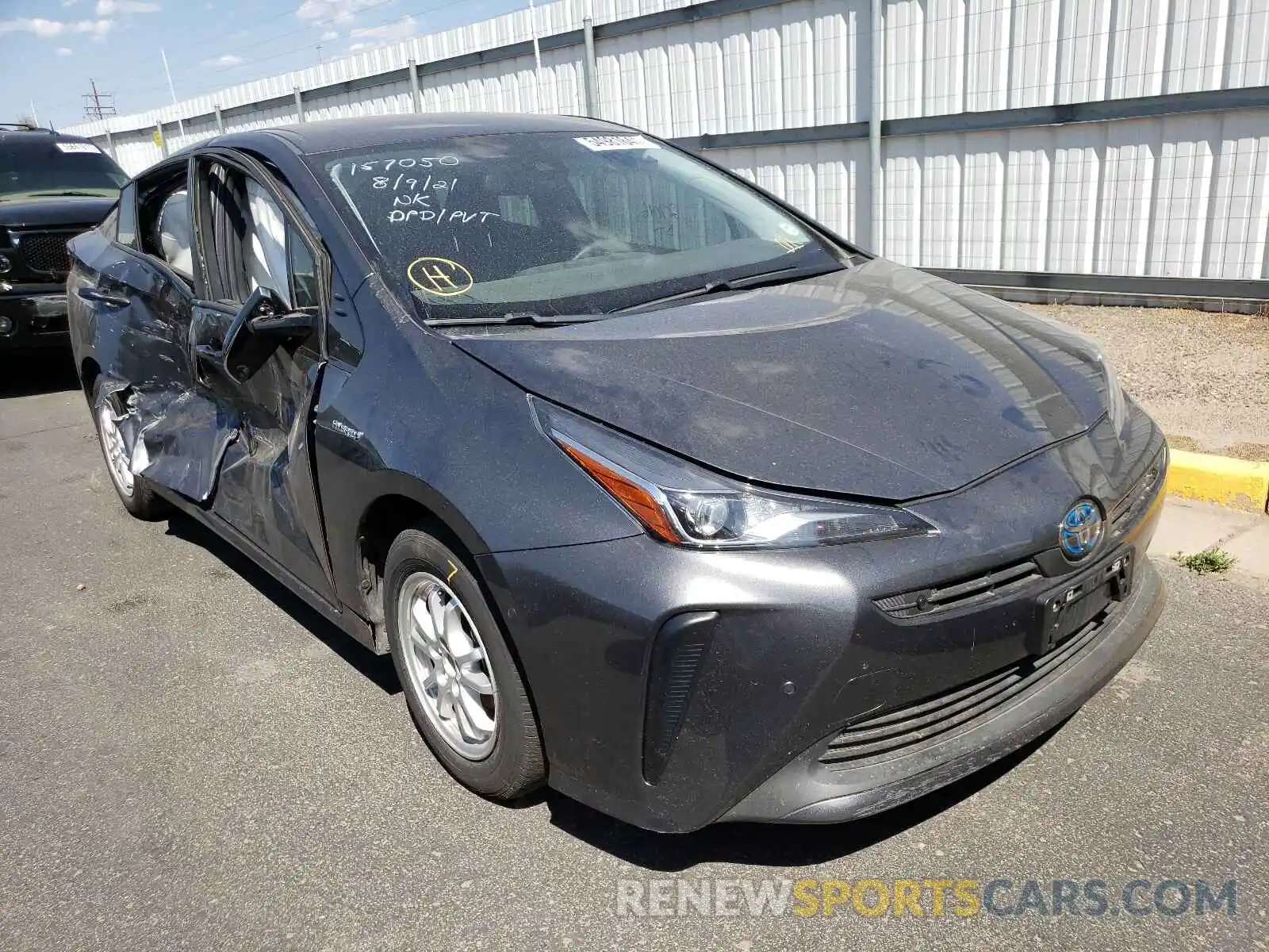 1 Photograph of a damaged car JTDKARFU3L3106403 TOYOTA PRIUS 2020