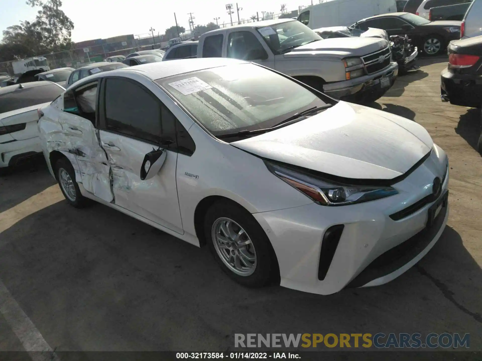 1 Photograph of a damaged car JTDKARFU3L3106613 TOYOTA PRIUS 2020