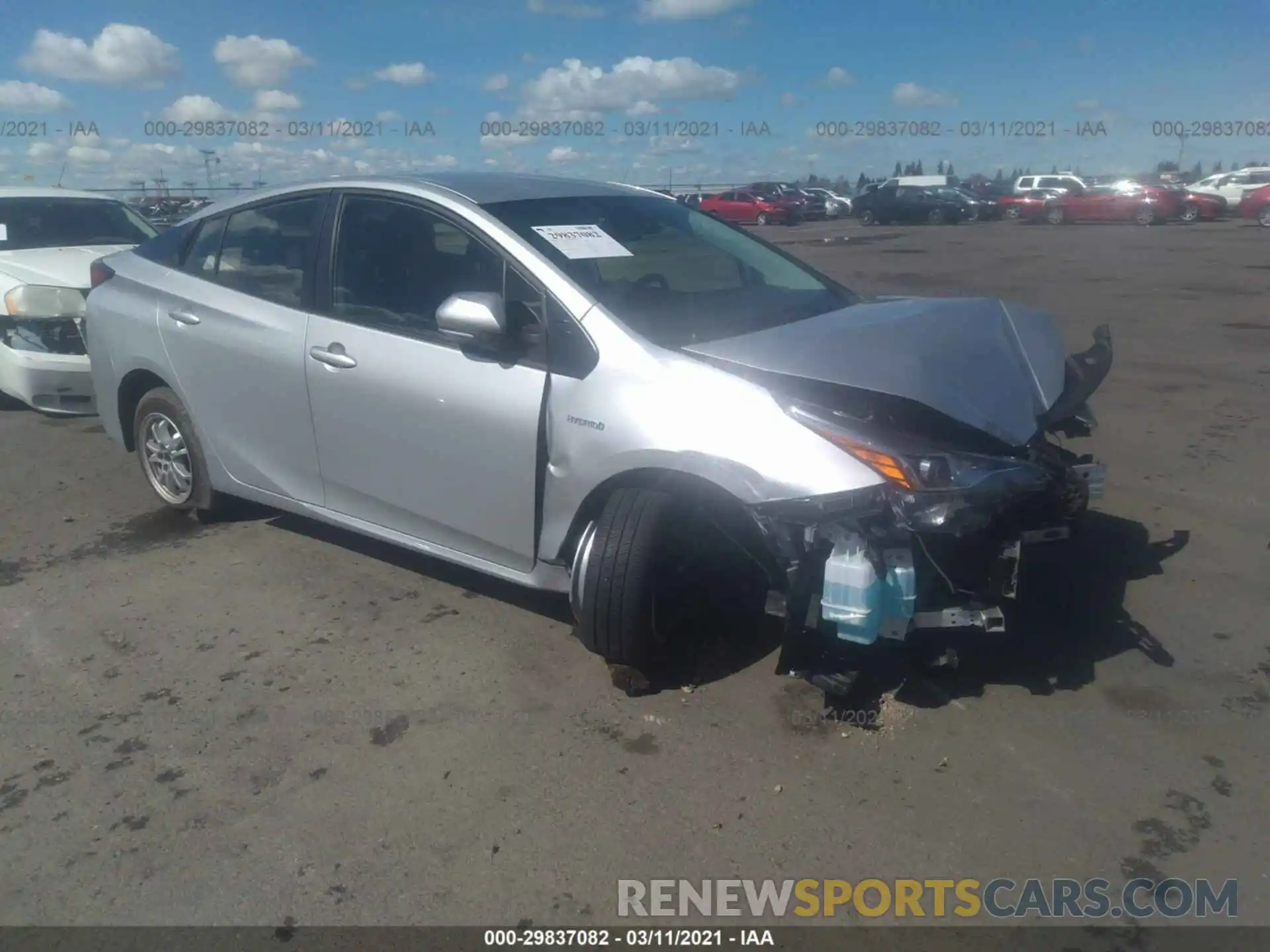 1 Photograph of a damaged car JTDKARFU3L3108653 TOYOTA PRIUS 2020