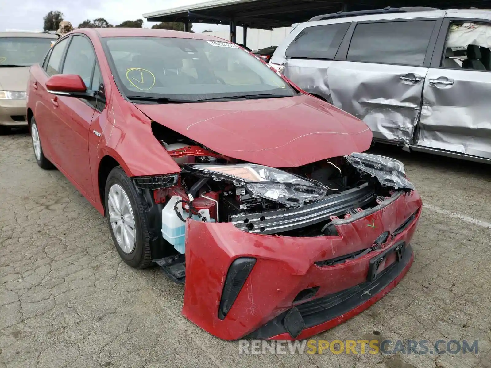 1 Photograph of a damaged car JTDKARFU3L3109253 TOYOTA PRIUS 2020