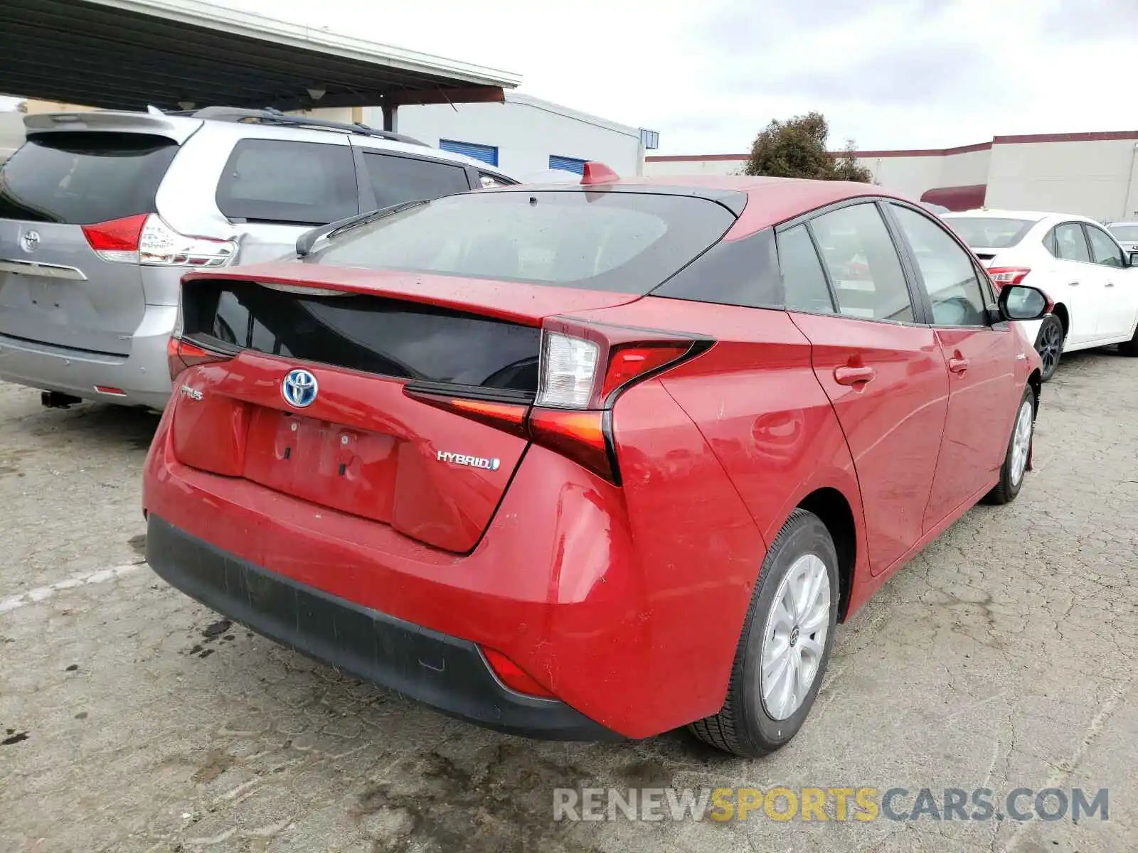 4 Photograph of a damaged car JTDKARFU3L3109253 TOYOTA PRIUS 2020