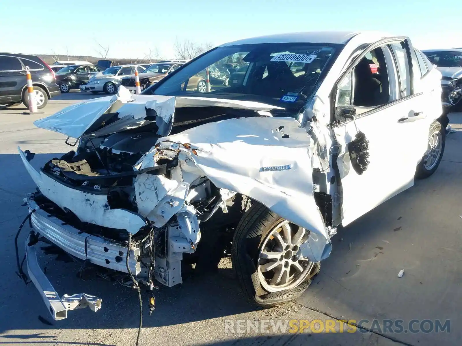 2 Photograph of a damaged car JTDKARFU3L3109821 TOYOTA PRIUS 2020