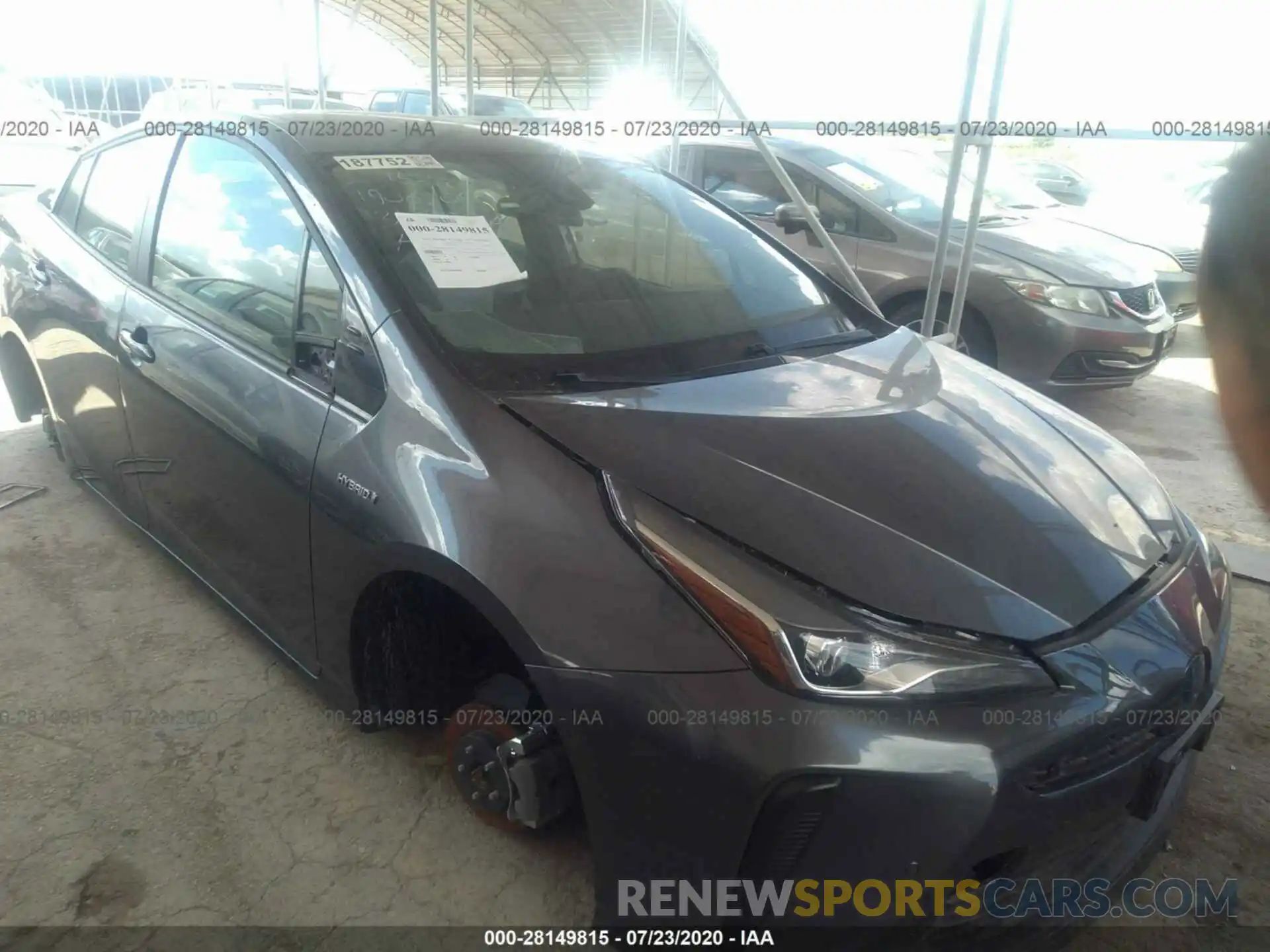 1 Photograph of a damaged car JTDKARFU3L3109902 TOYOTA PRIUS 2020