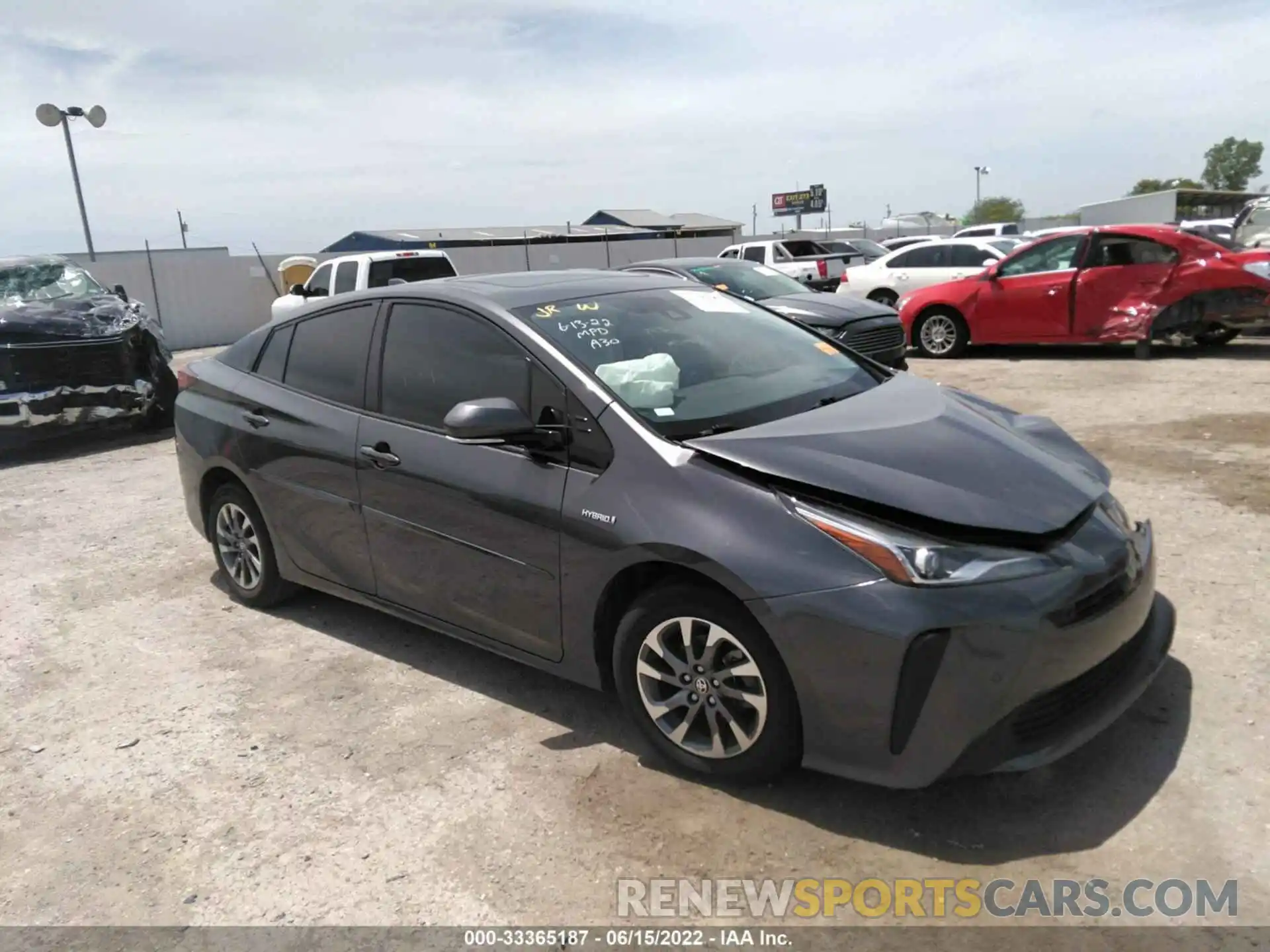 1 Photograph of a damaged car JTDKARFU3L3112816 TOYOTA PRIUS 2020