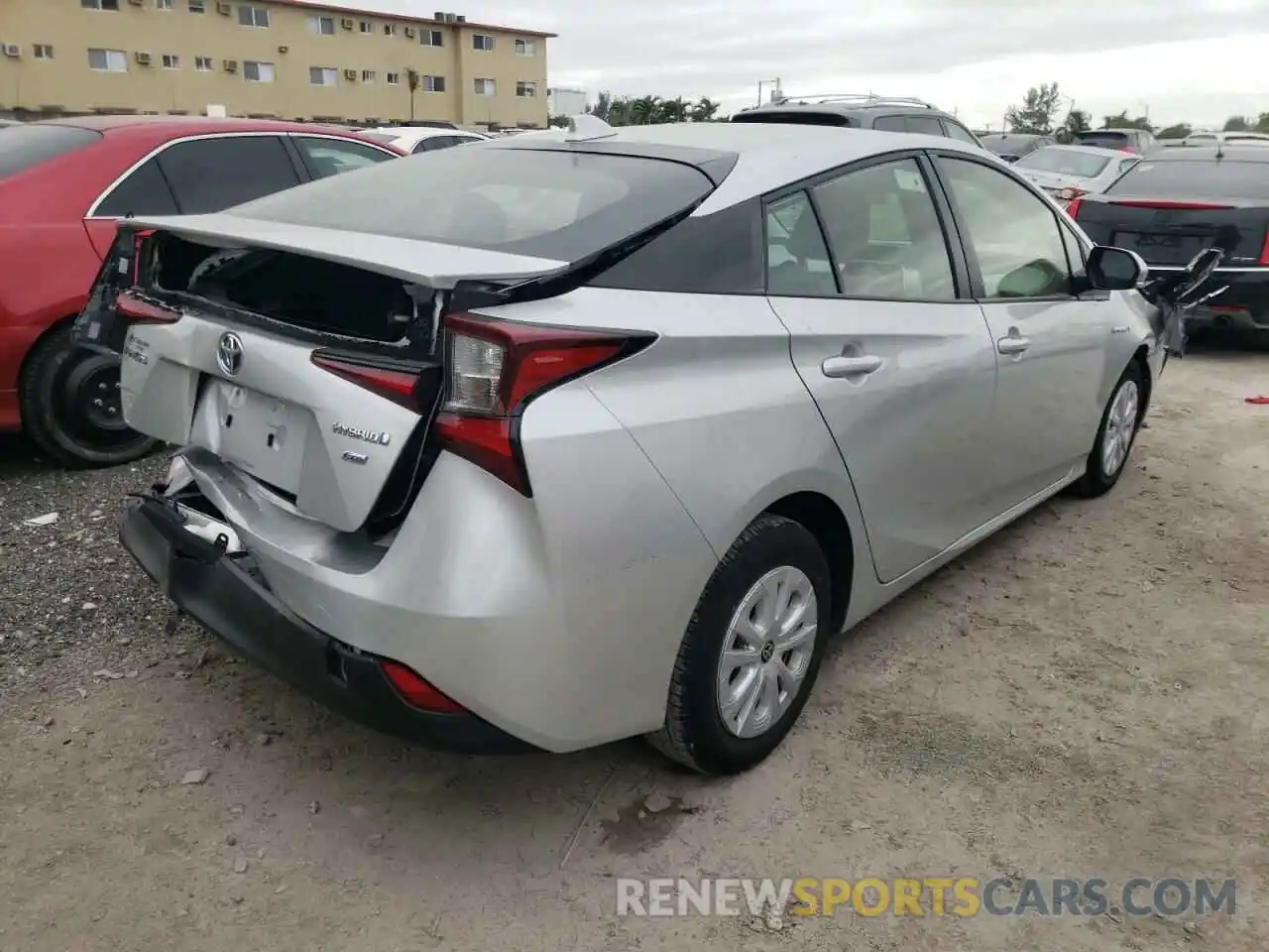 4 Photograph of a damaged car JTDKARFU3L3114906 TOYOTA PRIUS 2020