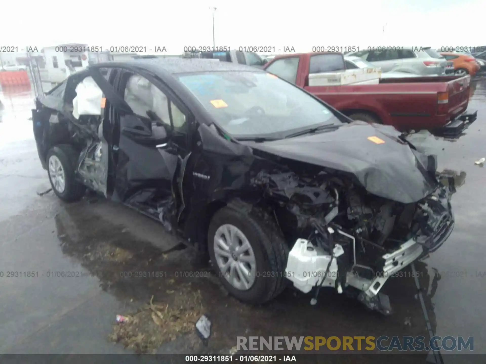 1 Photograph of a damaged car JTDKARFU3L3116039 TOYOTA PRIUS 2020