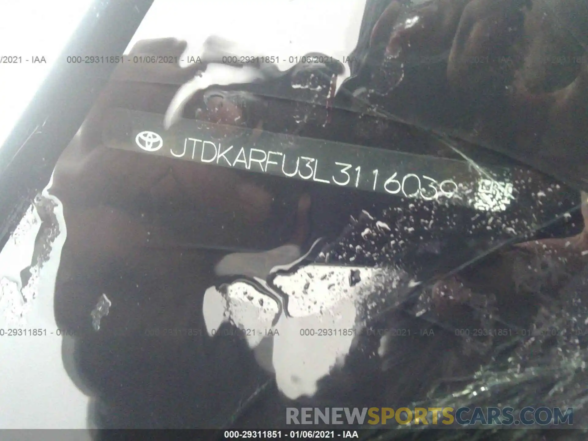 9 Photograph of a damaged car JTDKARFU3L3116039 TOYOTA PRIUS 2020