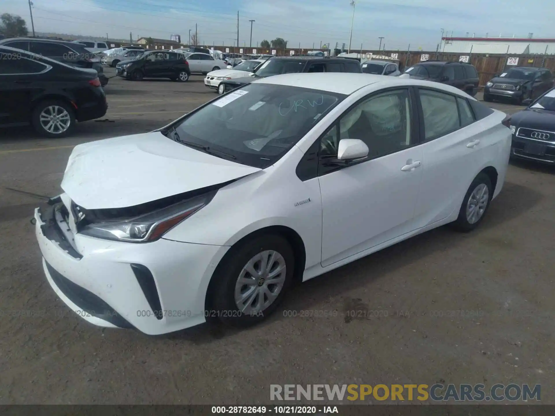 2 Photograph of a damaged car JTDKARFU3L3116090 TOYOTA PRIUS 2020