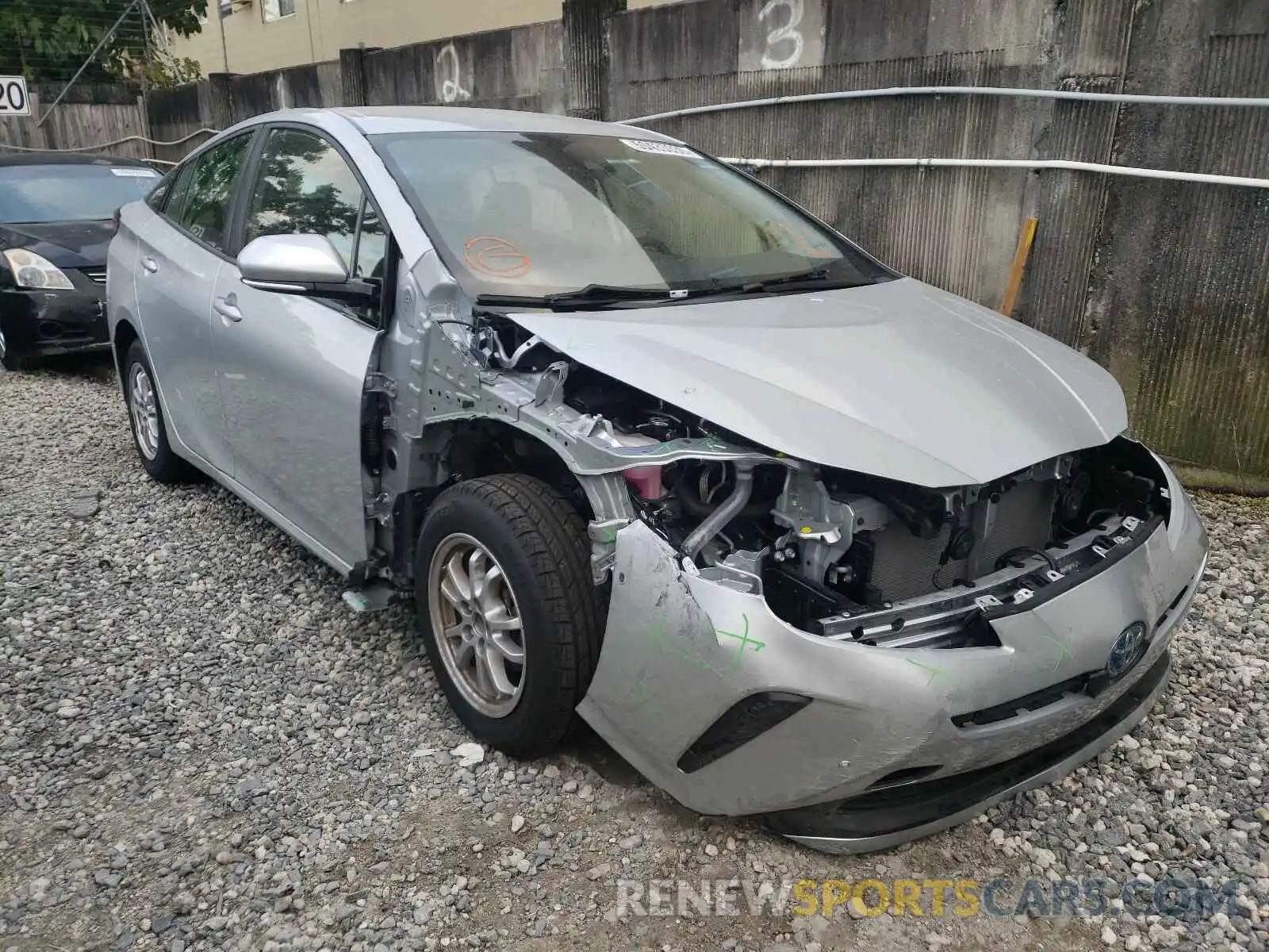 1 Photograph of a damaged car JTDKARFU3L3123895 TOYOTA PRIUS 2020