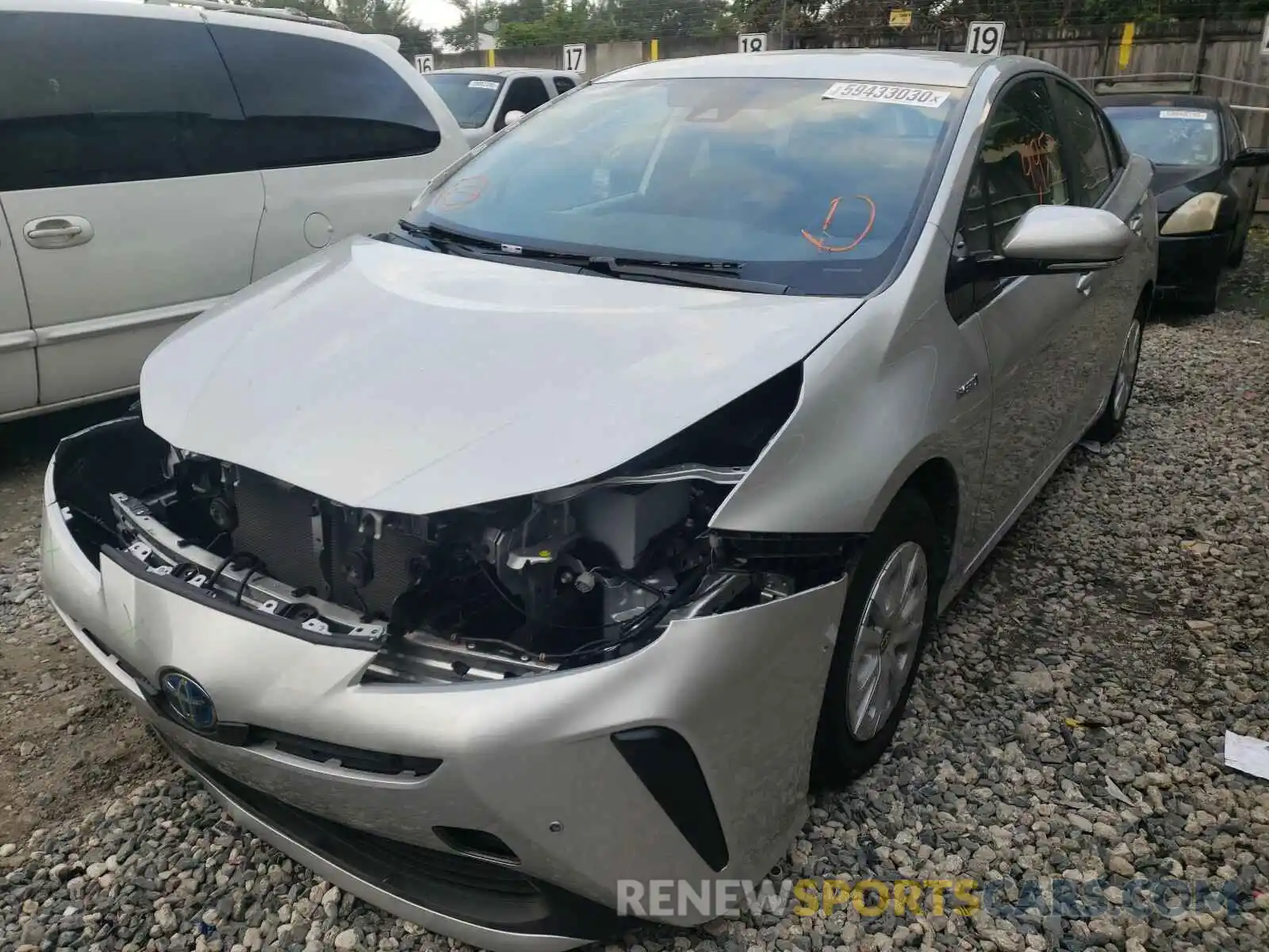 2 Photograph of a damaged car JTDKARFU3L3123895 TOYOTA PRIUS 2020