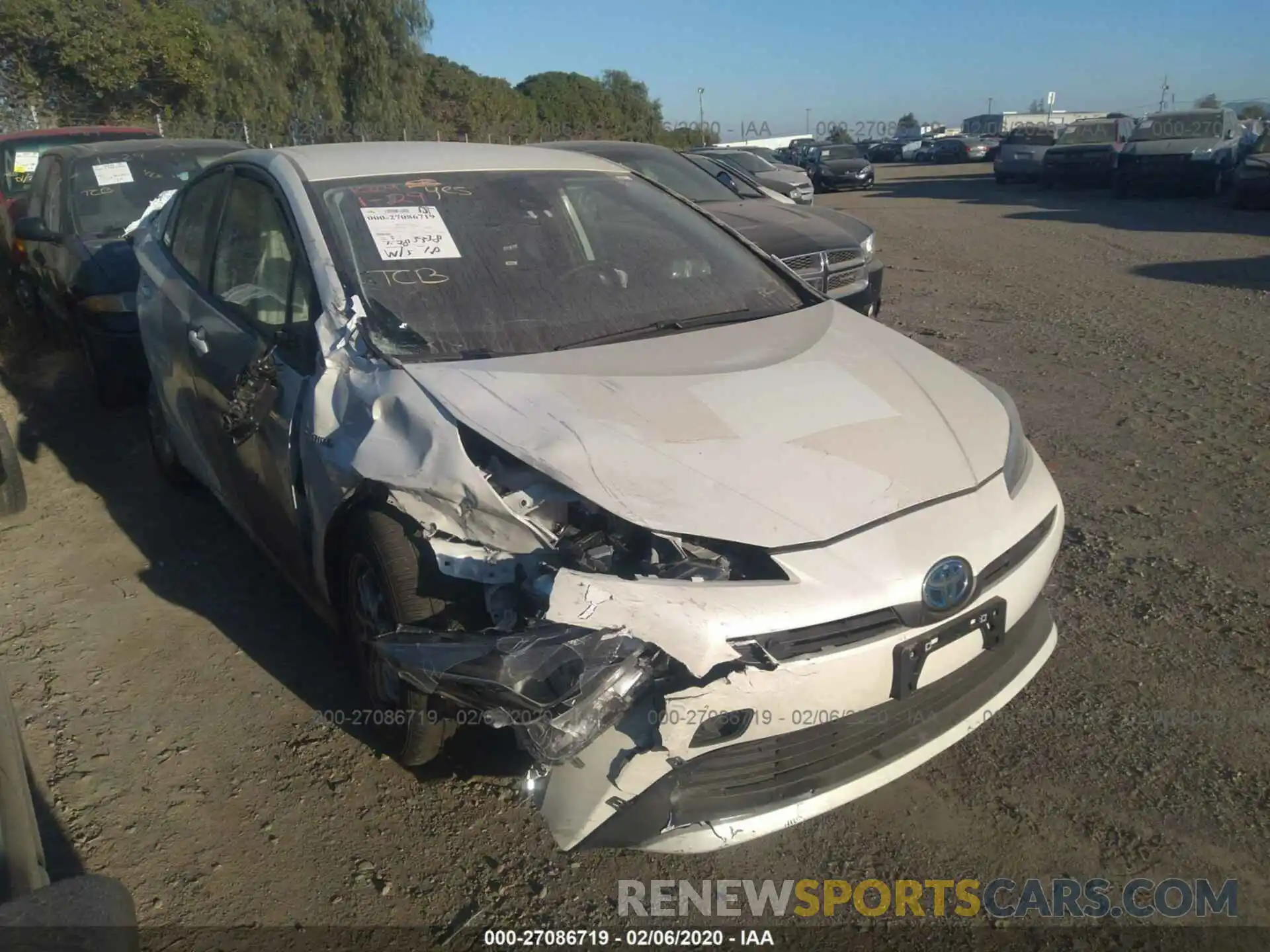 1 Photograph of a damaged car JTDKARFU4L3105440 TOYOTA PRIUS 2020