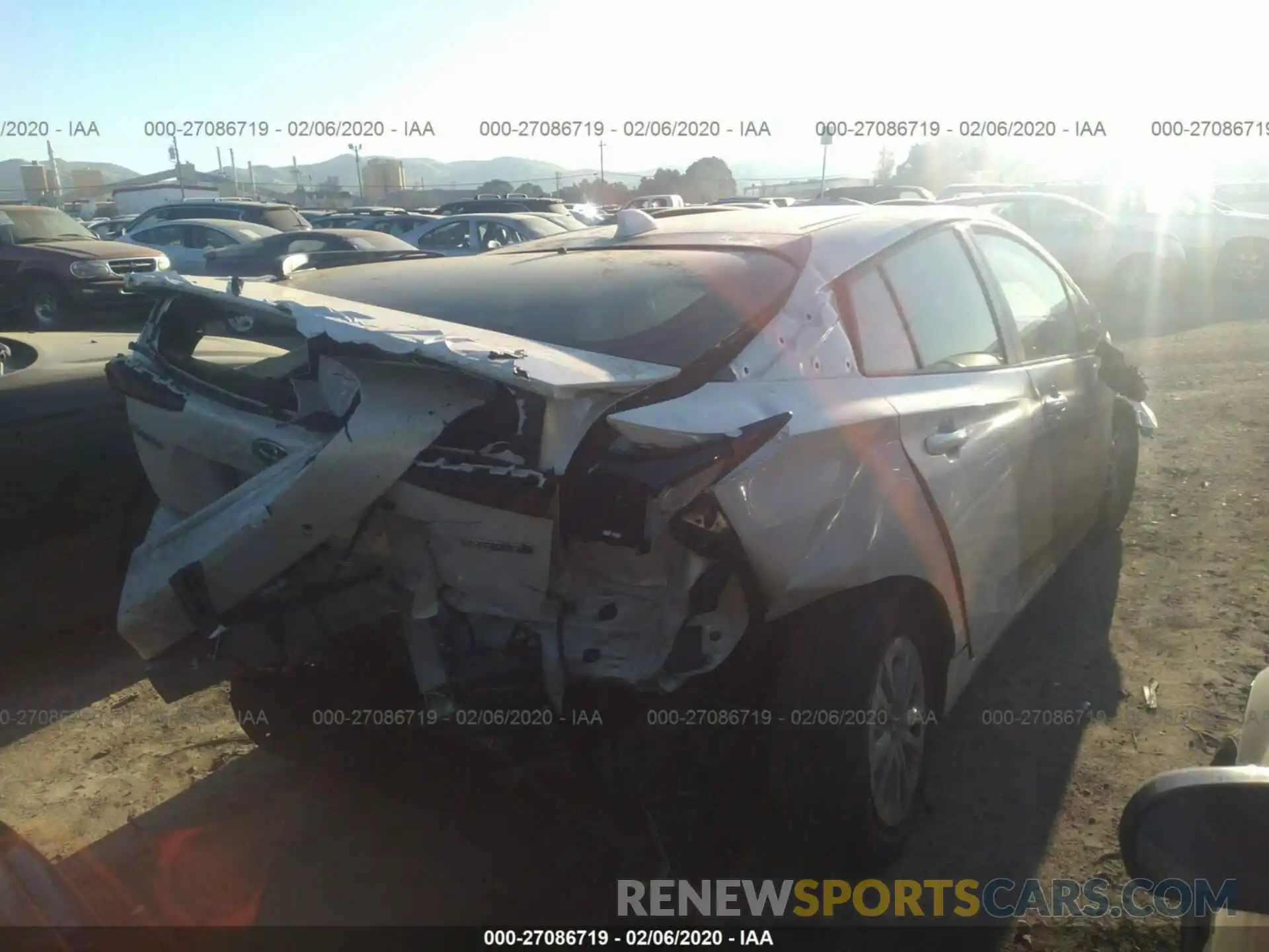 4 Photograph of a damaged car JTDKARFU4L3105440 TOYOTA PRIUS 2020