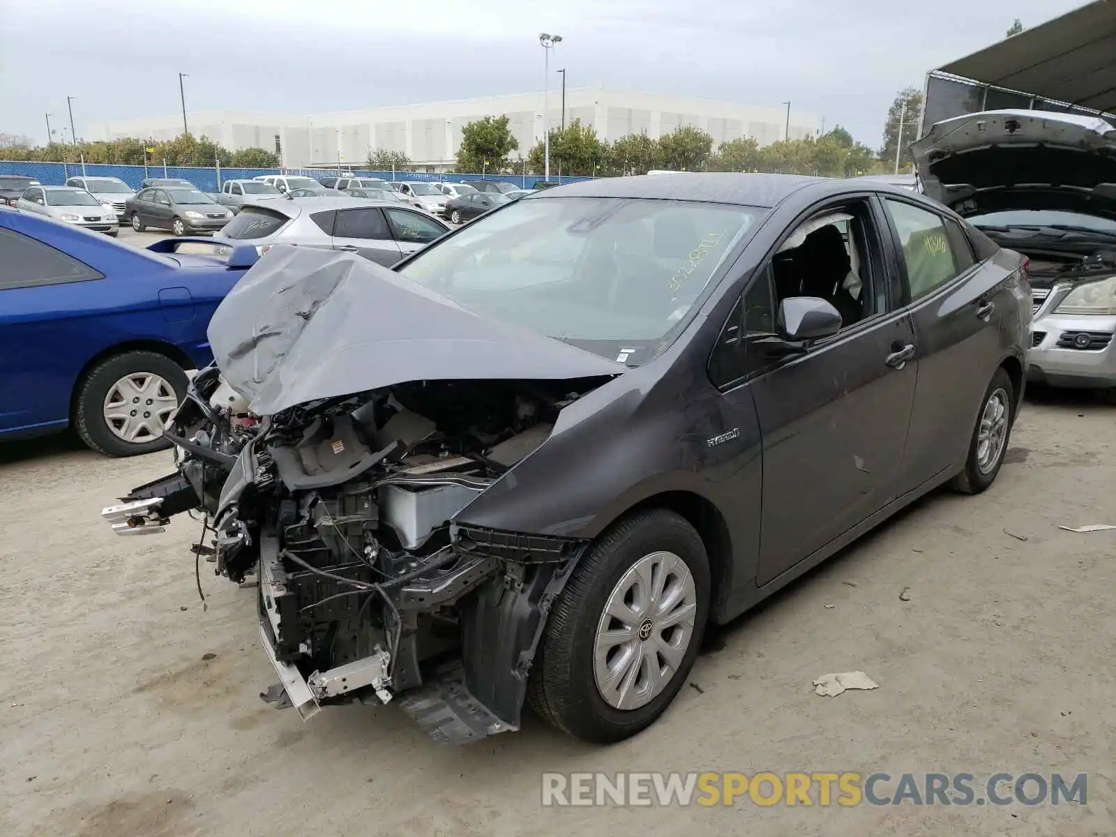 2 Photograph of a damaged car JTDKARFU4L3110489 TOYOTA PRIUS 2020