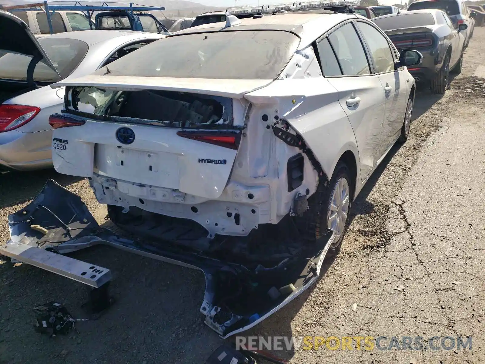 4 Photograph of a damaged car JTDKARFU4L3111206 TOYOTA PRIUS 2020