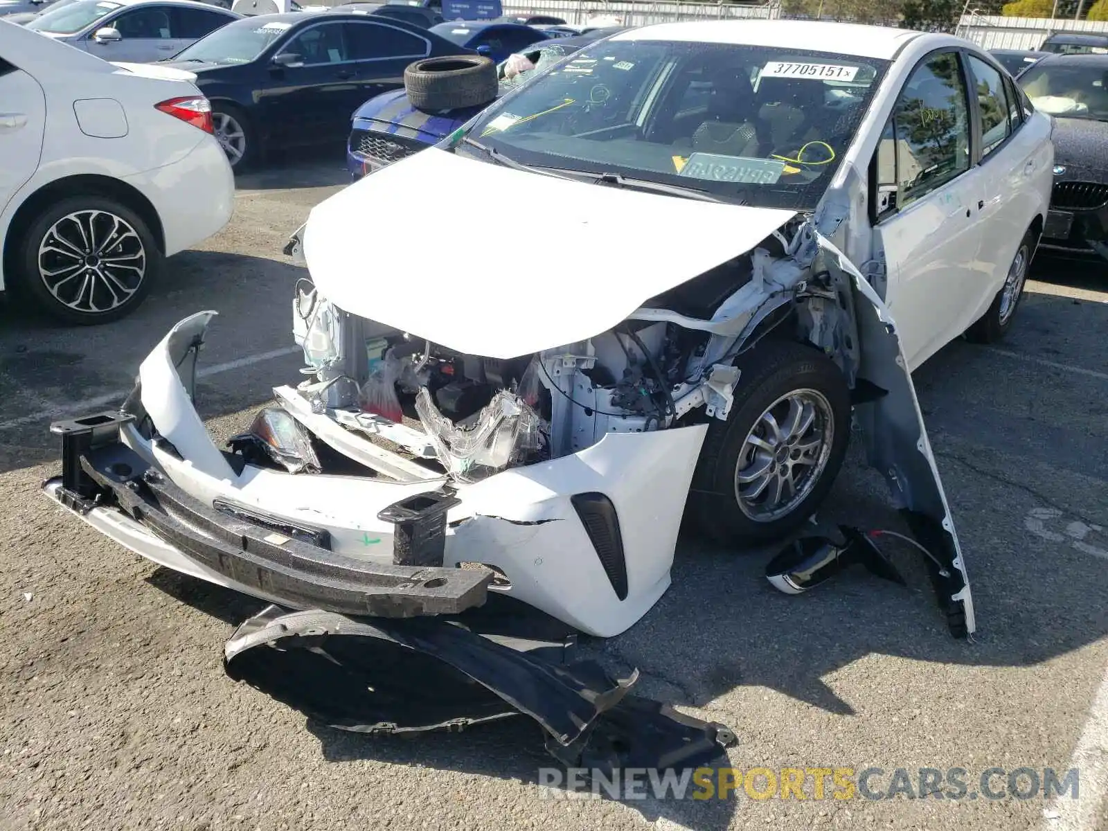 2 Photograph of a damaged car JTDKARFU4L3112212 TOYOTA PRIUS 2020