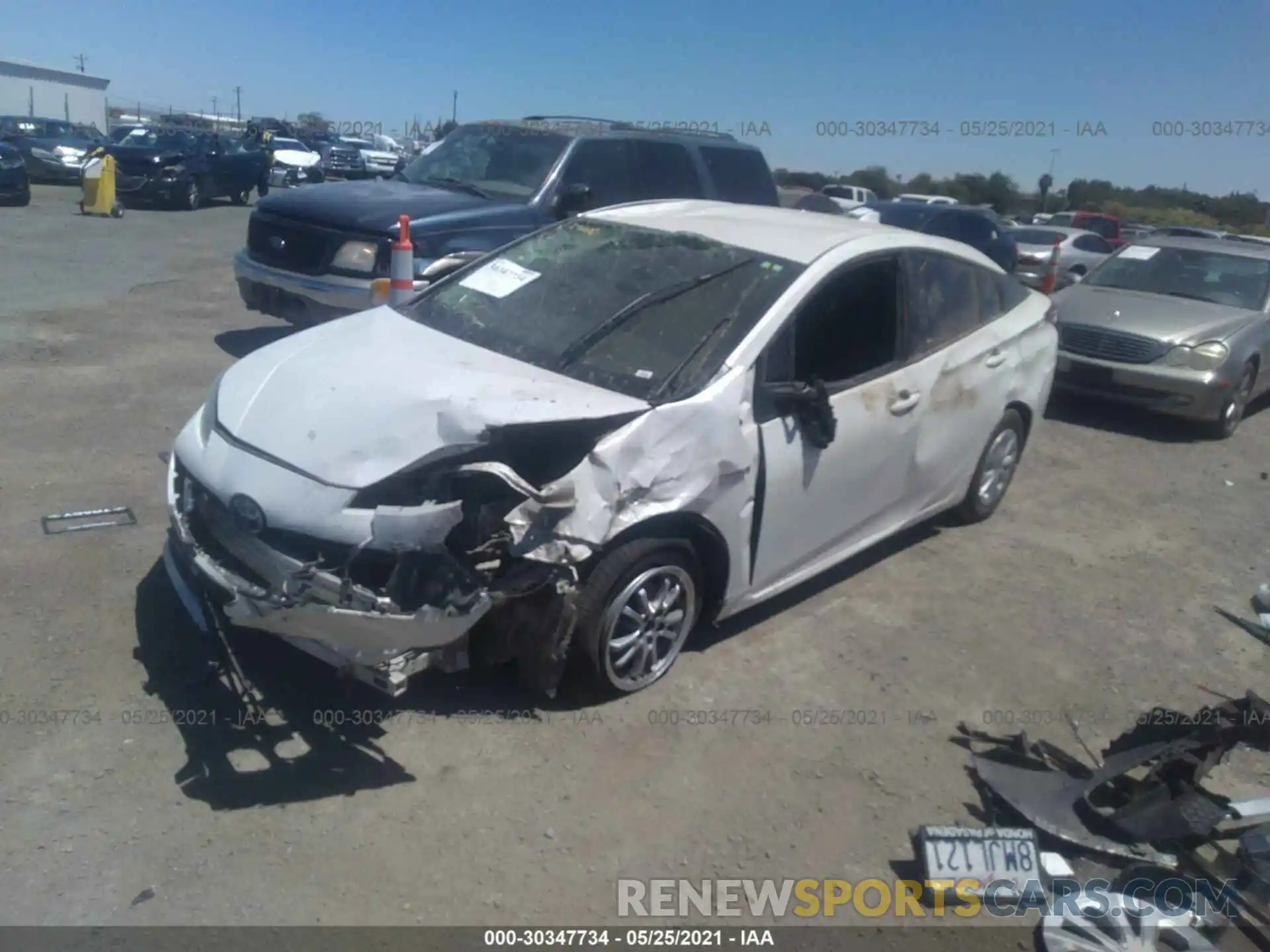 2 Photograph of a damaged car JTDKARFU4L3114123 TOYOTA PRIUS 2020