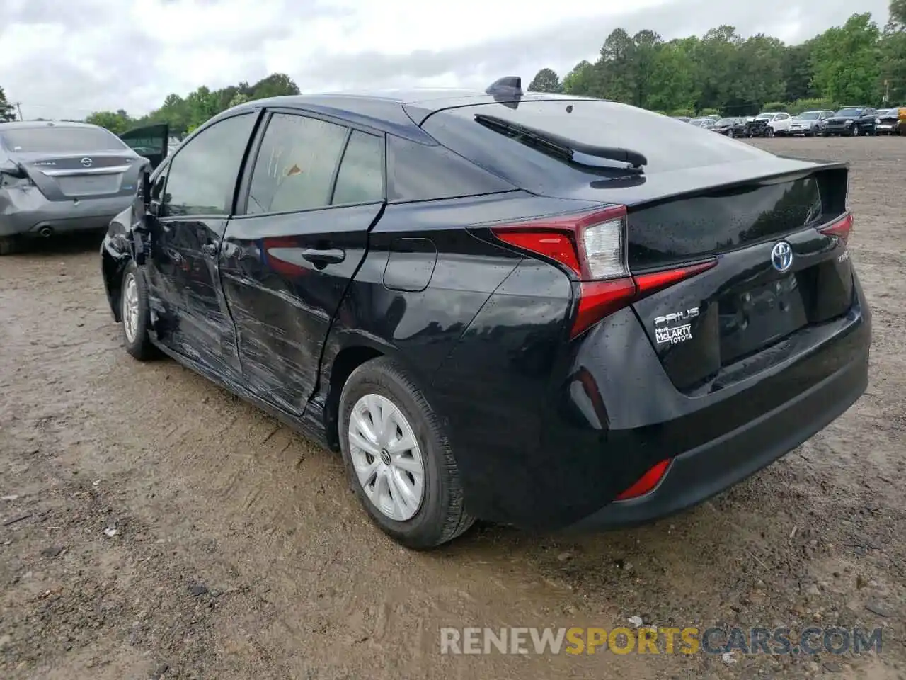 3 Photograph of a damaged car JTDKARFU4L3115255 TOYOTA PRIUS 2020