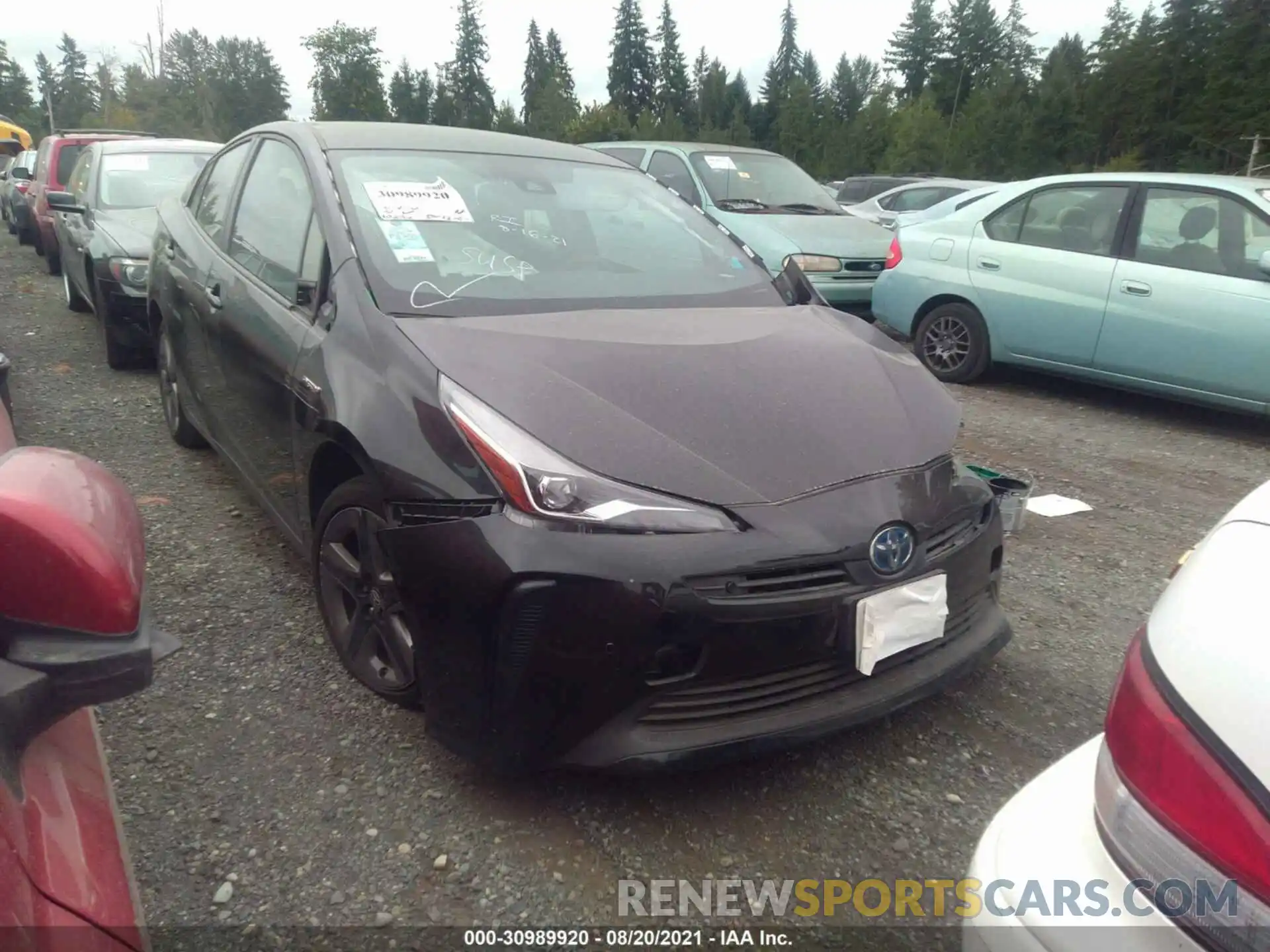 1 Photograph of a damaged car JTDKARFU4L3115787 TOYOTA PRIUS 2020