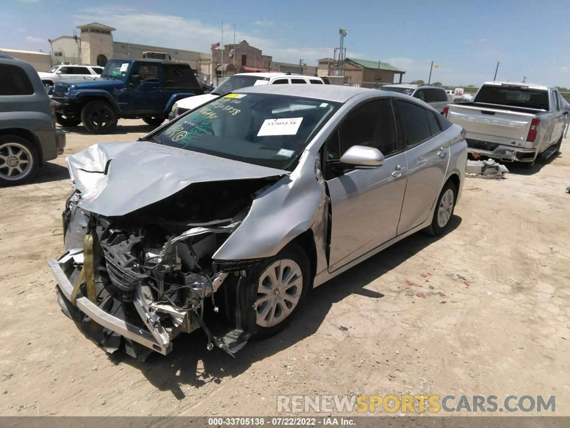 2 Photograph of a damaged car JTDKARFU4L3116440 TOYOTA PRIUS 2020