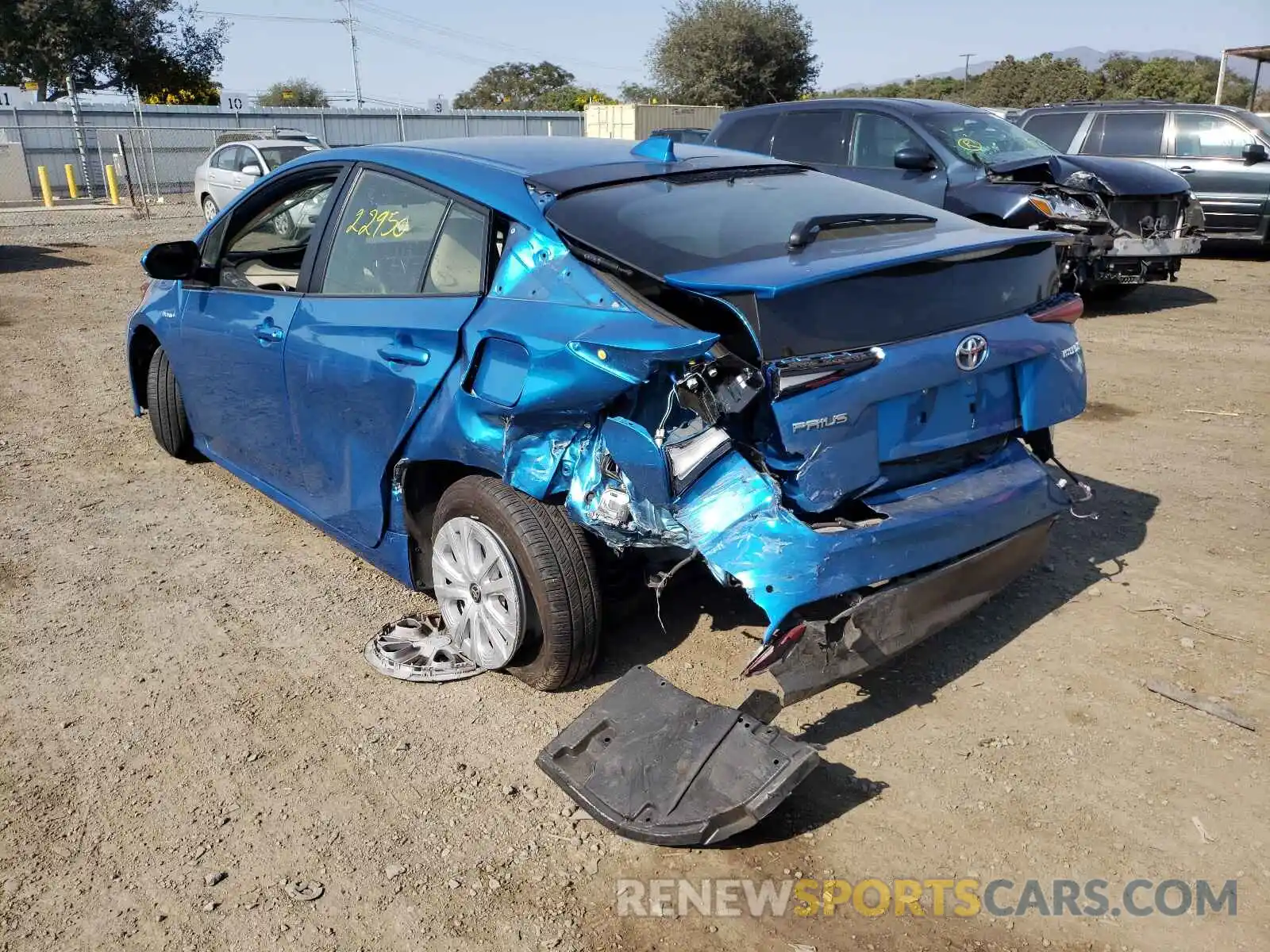 3 Photograph of a damaged car JTDKARFU4L3117586 TOYOTA PRIUS 2020