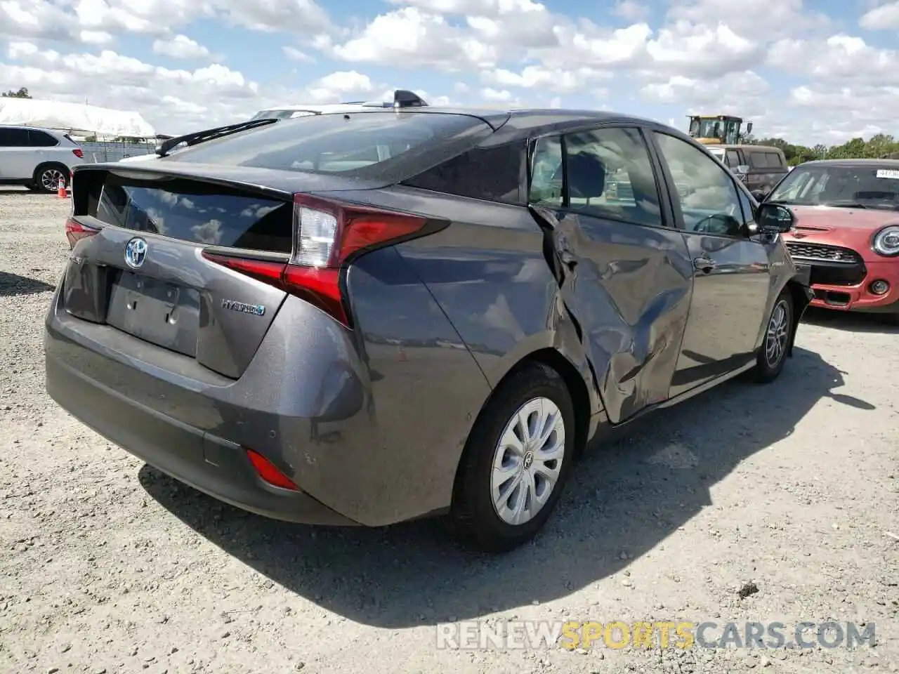 4 Photograph of a damaged car JTDKARFU4L3119872 TOYOTA PRIUS 2020