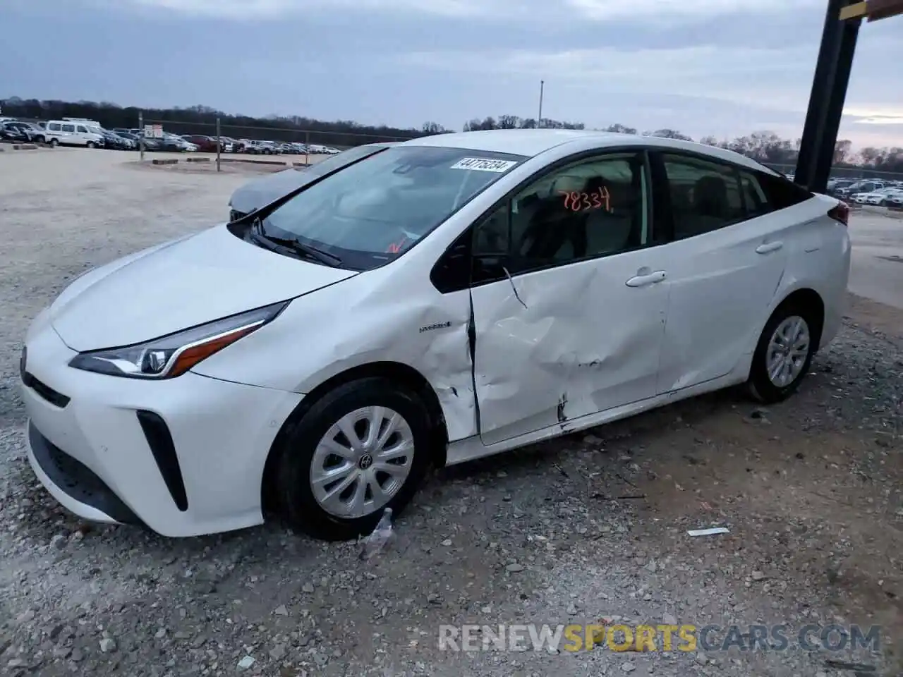 1 Photograph of a damaged car JTDKARFU4L3122089 TOYOTA PRIUS 2020