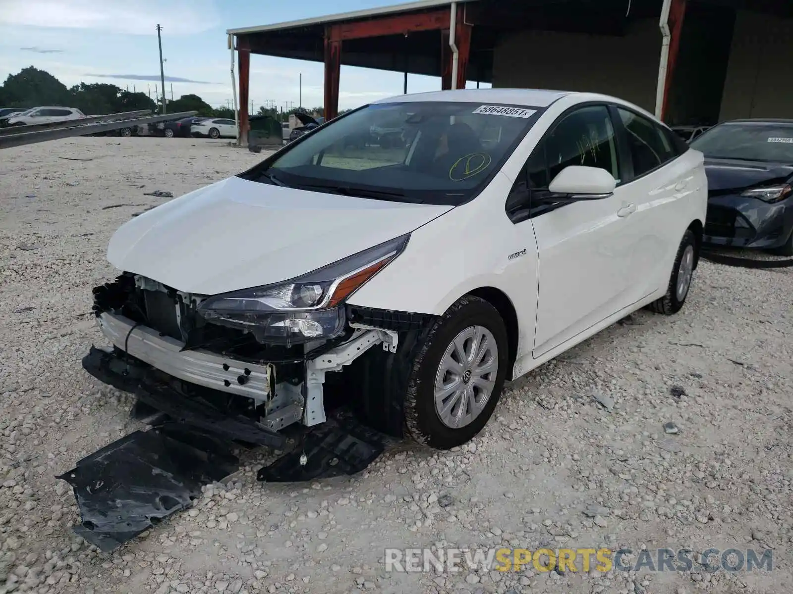 2 Photograph of a damaged car JTDKARFU4L3126224 TOYOTA PRIUS 2020