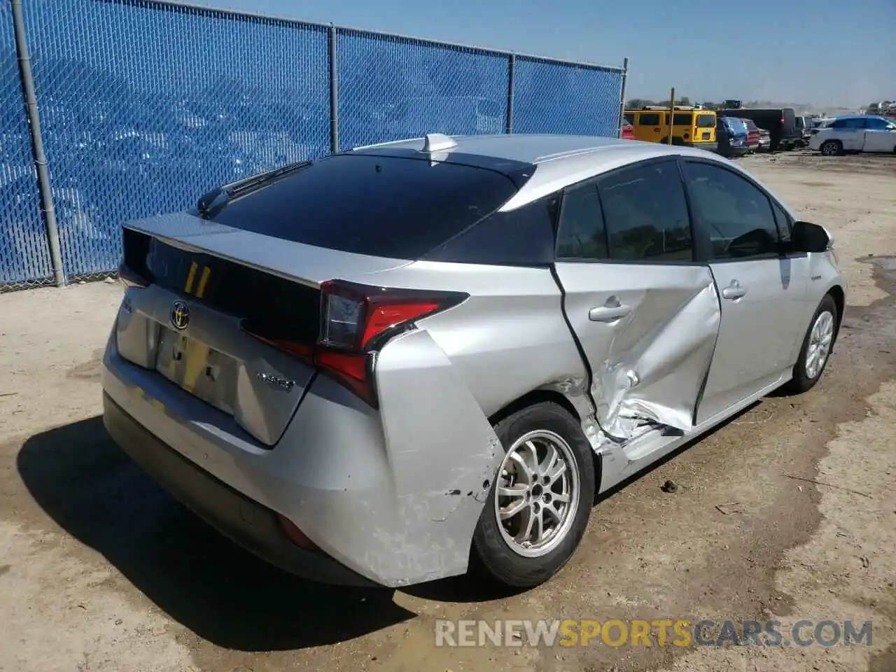 4 Photograph of a damaged car JTDKARFU5L3102837 TOYOTA PRIUS 2020