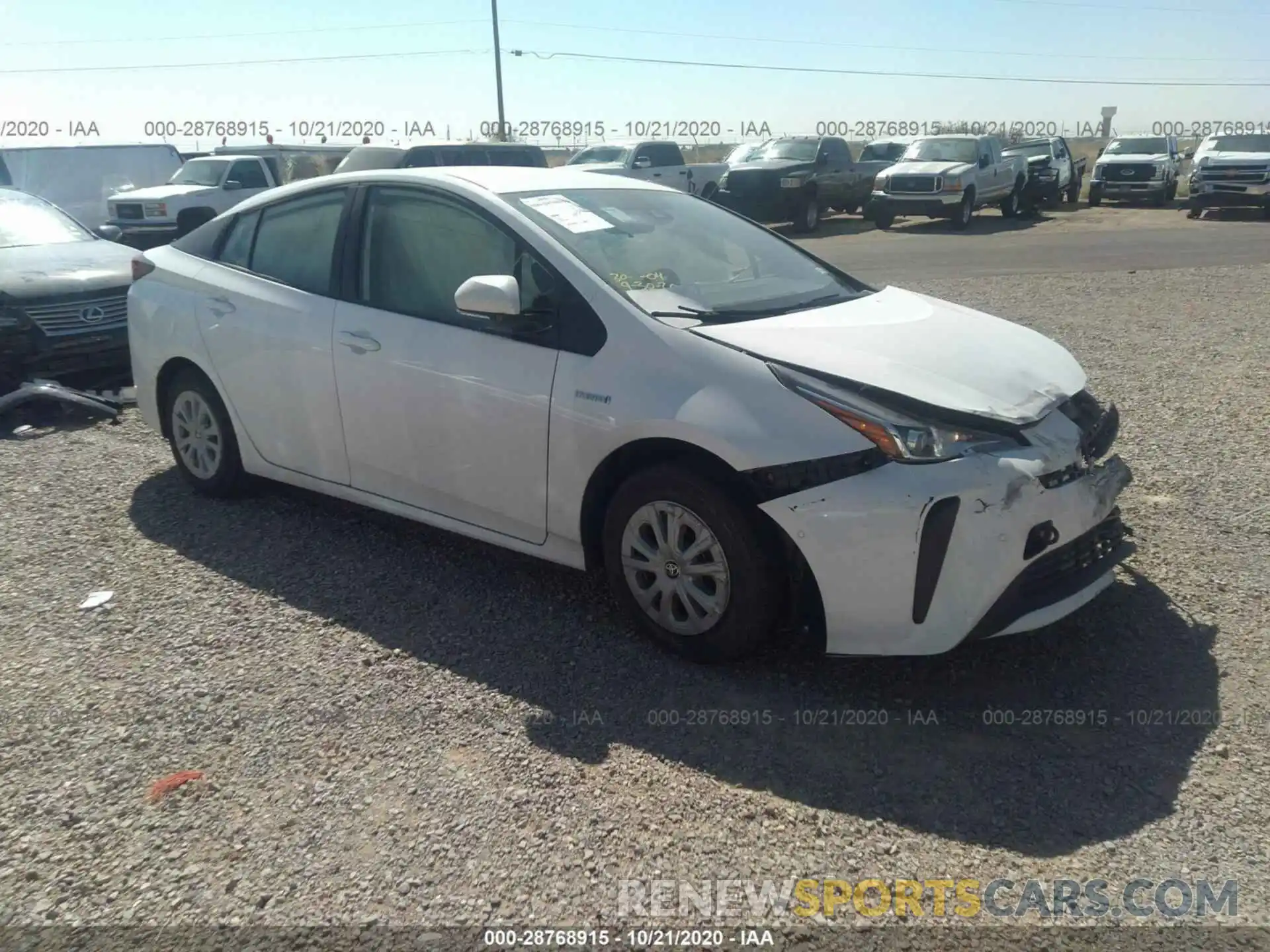 1 Photograph of a damaged car JTDKARFU5L3104359 TOYOTA PRIUS 2020