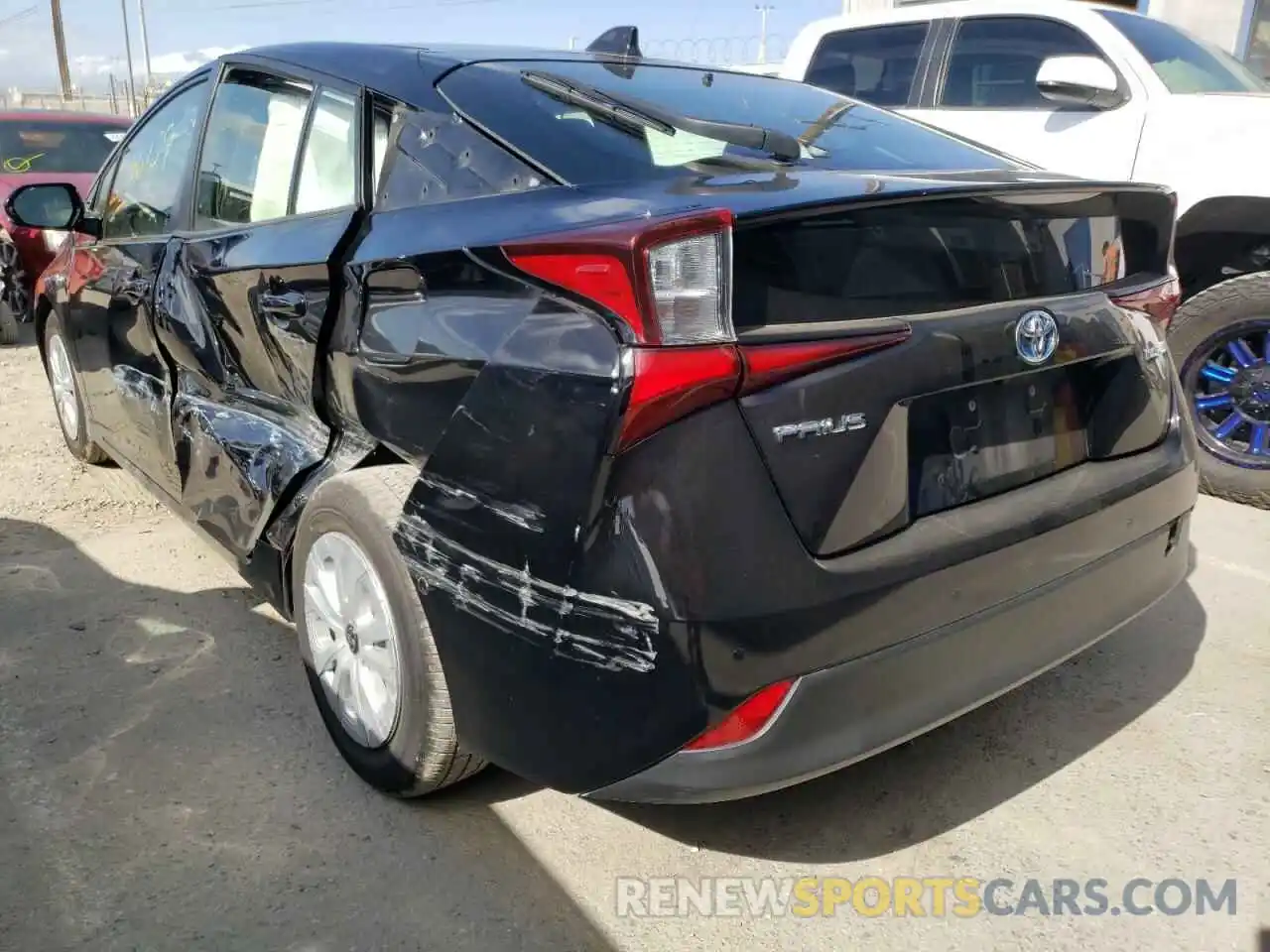 3 Photograph of a damaged car JTDKARFU5L3106662 TOYOTA PRIUS 2020