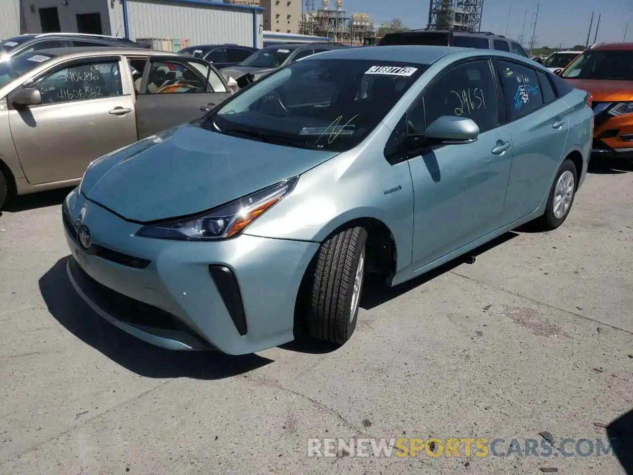 2 Photograph of a damaged car JTDKARFU5L3107262 TOYOTA PRIUS 2020