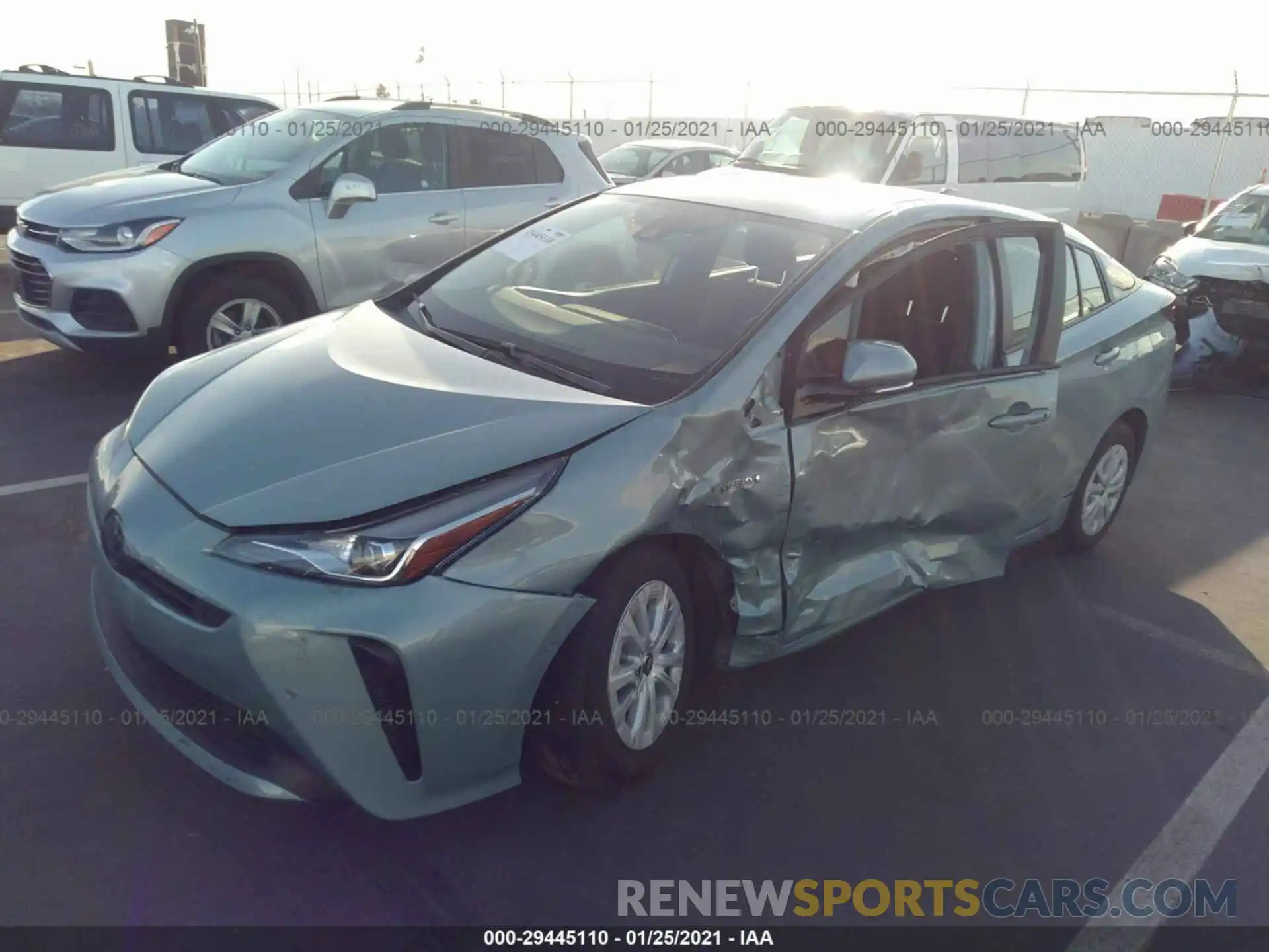 2 Photograph of a damaged car JTDKARFU5L3107276 TOYOTA PRIUS 2020