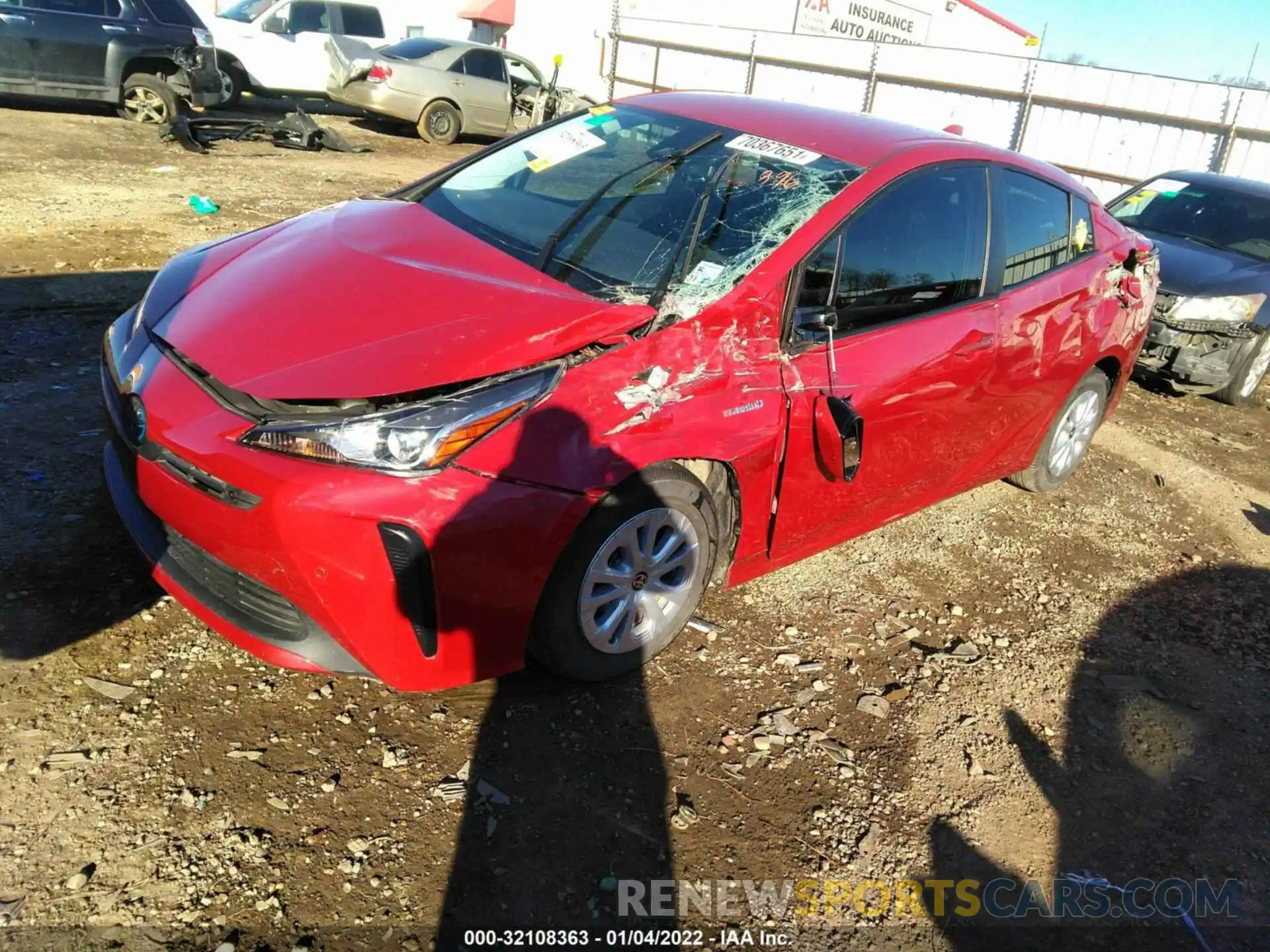 2 Photograph of a damaged car JTDKARFU5L3112896 TOYOTA PRIUS 2020