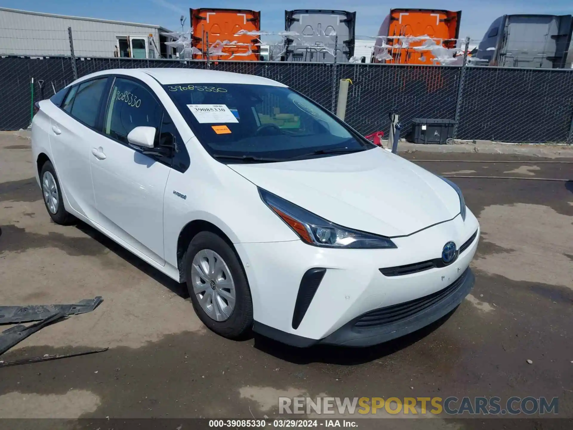 1 Photograph of a damaged car JTDKARFU5L3114695 TOYOTA PRIUS 2020