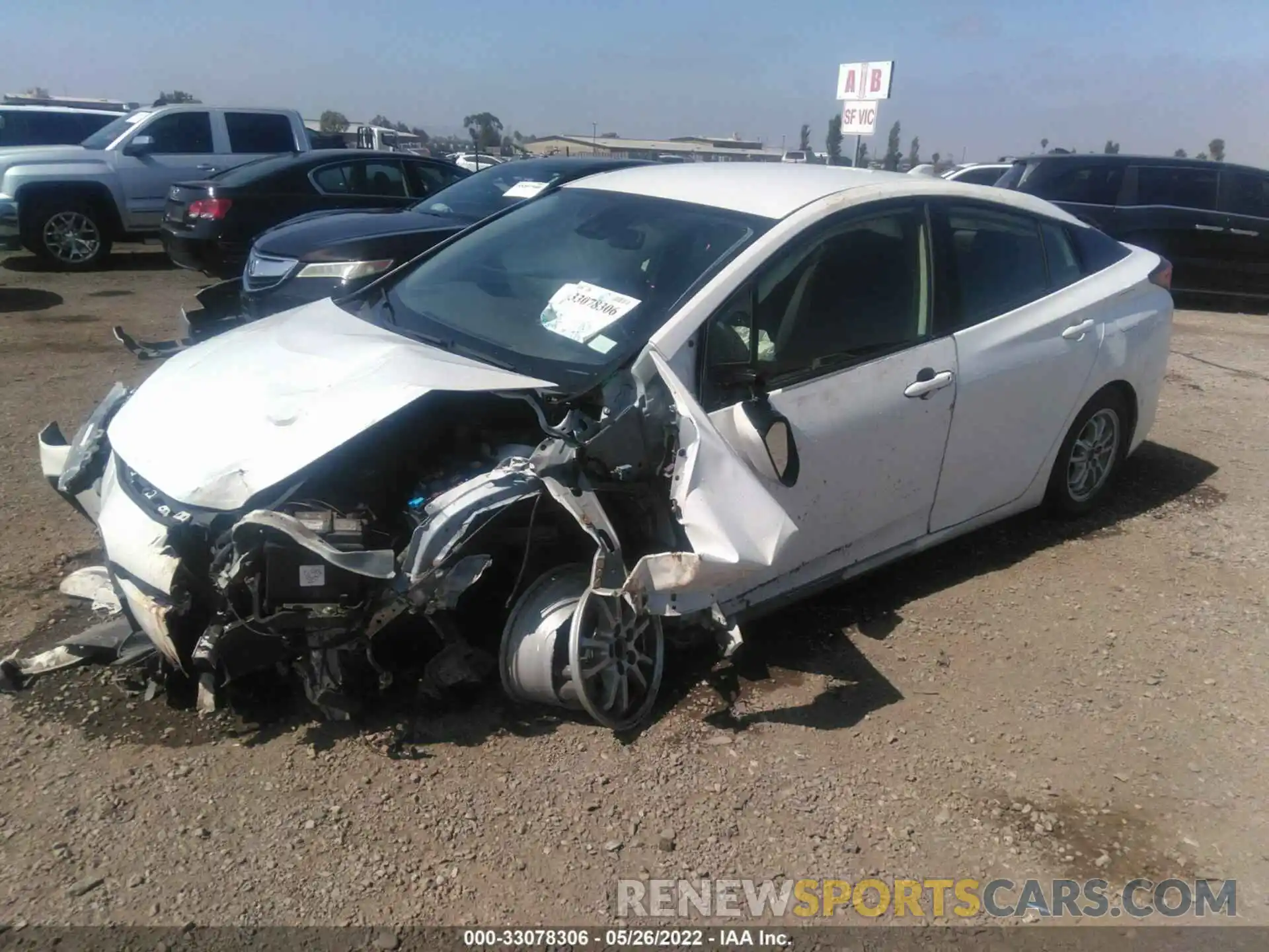 2 Photograph of a damaged car JTDKARFU5L3117340 TOYOTA PRIUS 2020