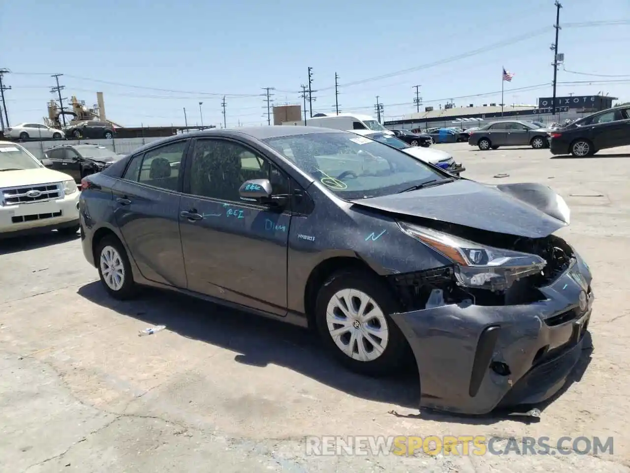 1 Photograph of a damaged car JTDKARFU5L3121596 TOYOTA PRIUS 2020