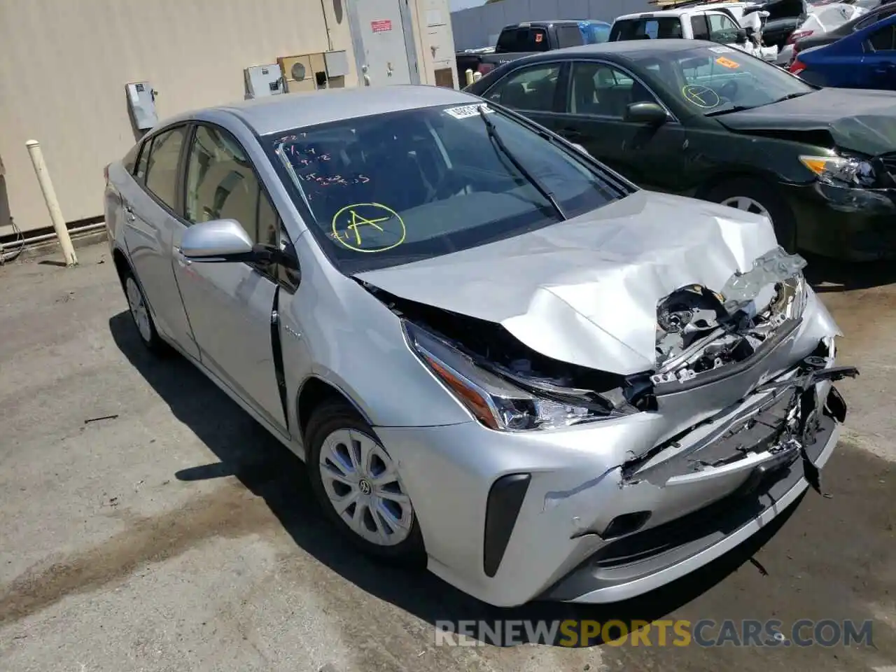 1 Photograph of a damaged car JTDKARFU5L3121758 TOYOTA PRIUS 2020