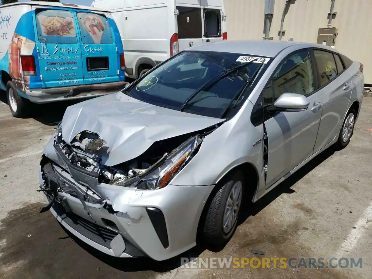 2 Photograph of a damaged car JTDKARFU5L3121758 TOYOTA PRIUS 2020