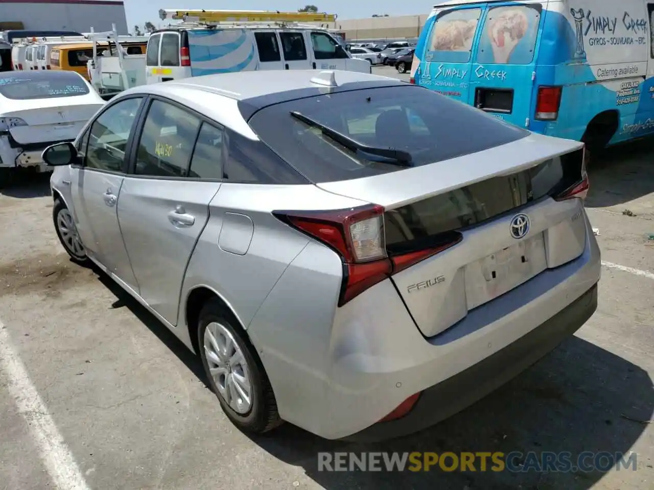 3 Photograph of a damaged car JTDKARFU5L3121758 TOYOTA PRIUS 2020