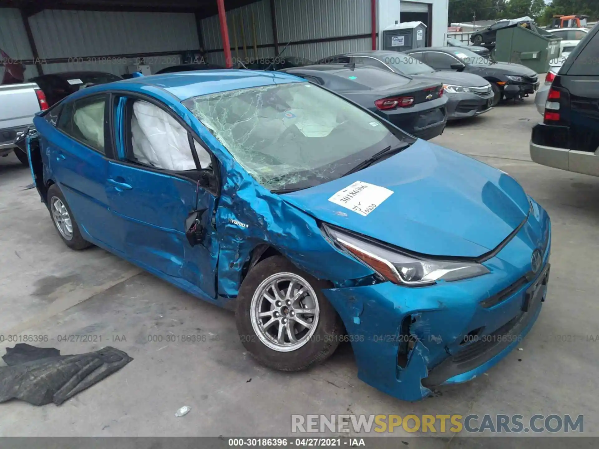 1 Photograph of a damaged car JTDKARFU5L3126555 TOYOTA PRIUS 2020