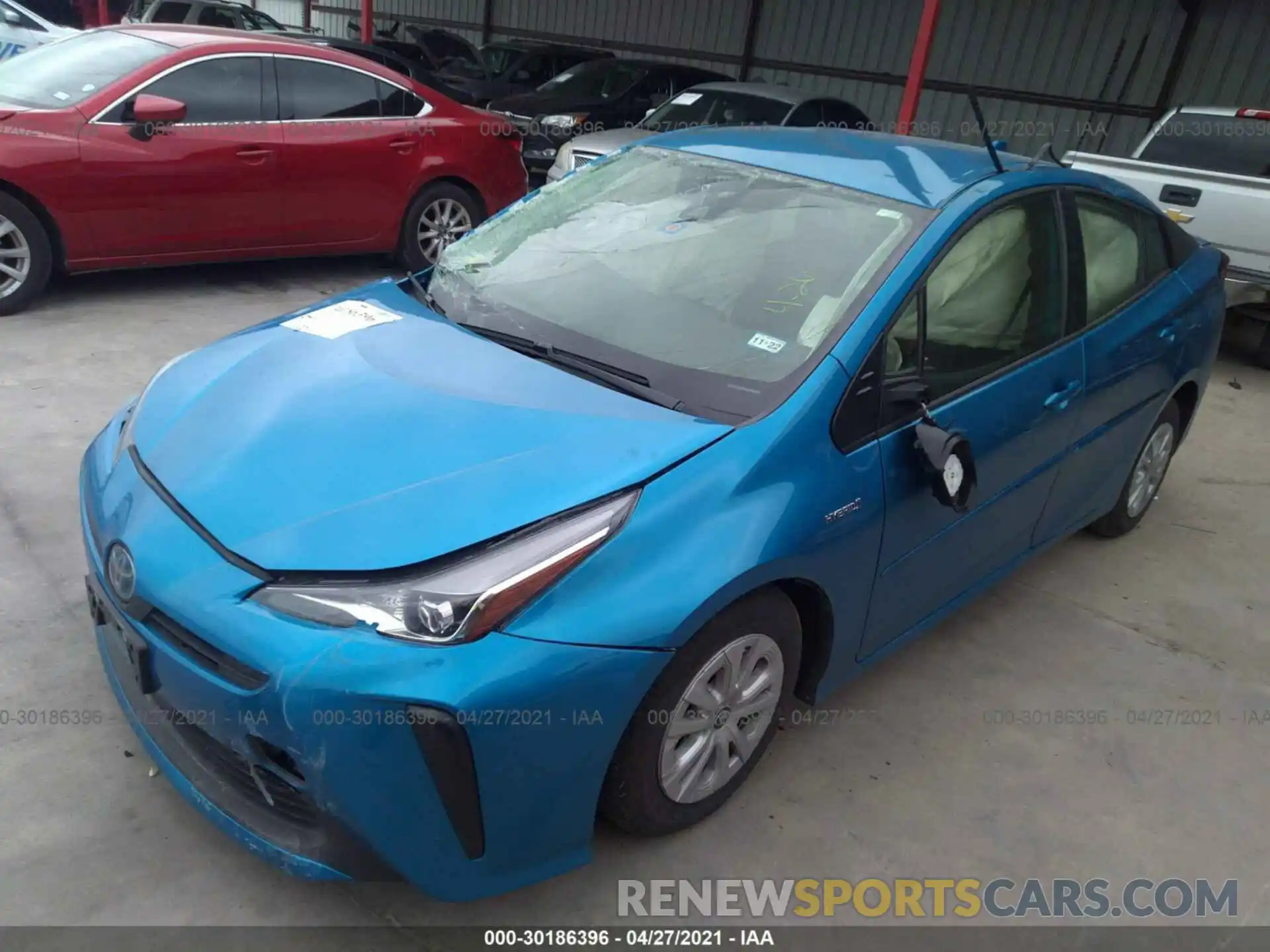 2 Photograph of a damaged car JTDKARFU5L3126555 TOYOTA PRIUS 2020