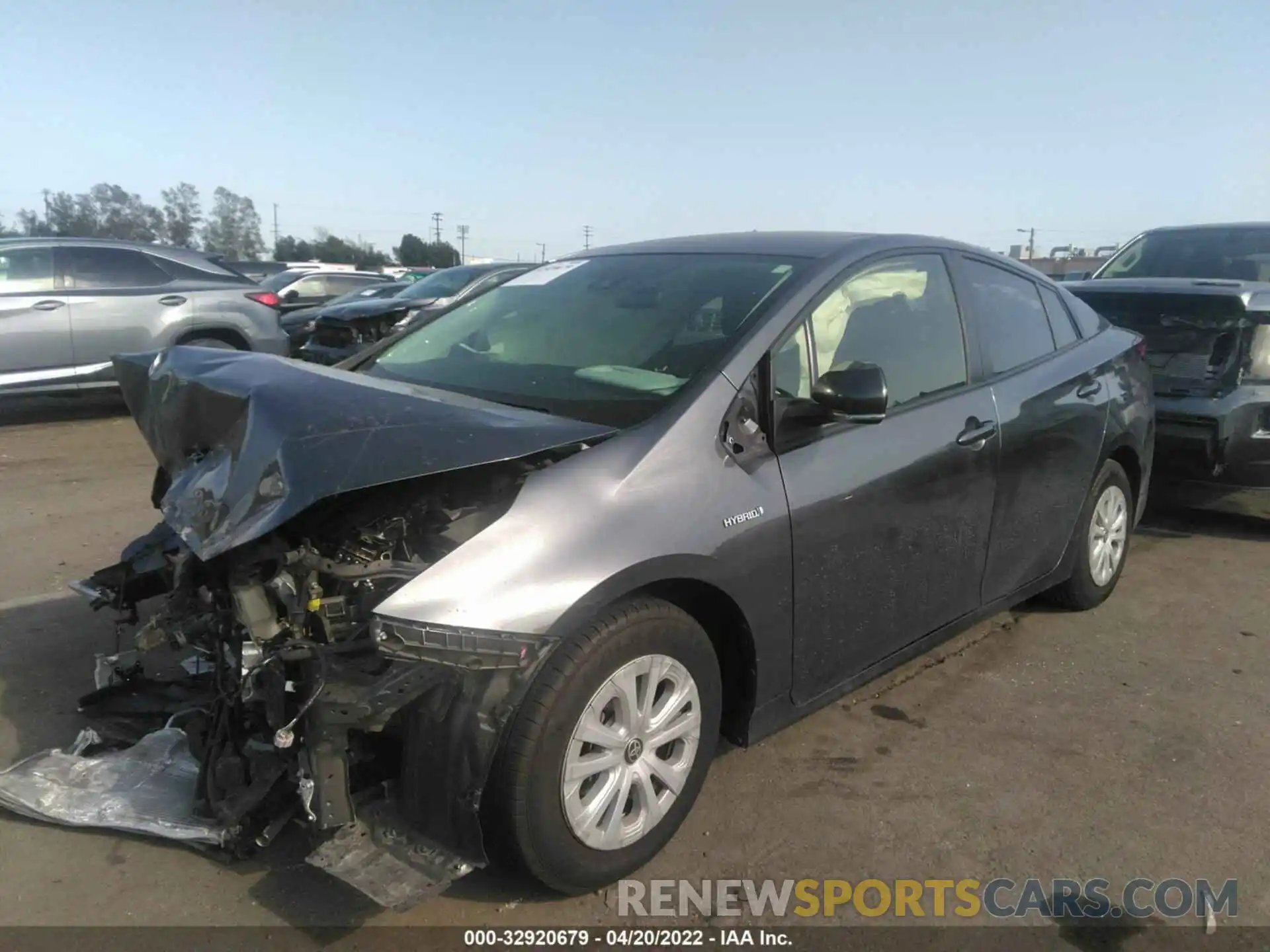 2 Photograph of a damaged car JTDKARFU6L3105181 TOYOTA PRIUS 2020