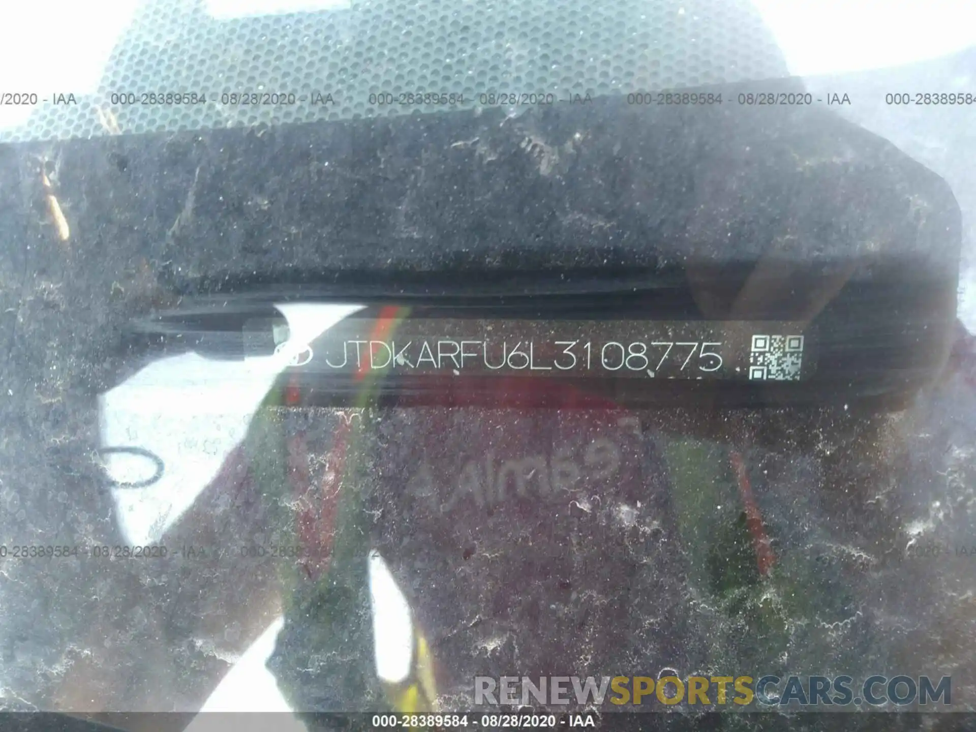 9 Фотография поврежденного автомобиля JTDKARFU6L3108775 TOYOTA PRIUS 2020