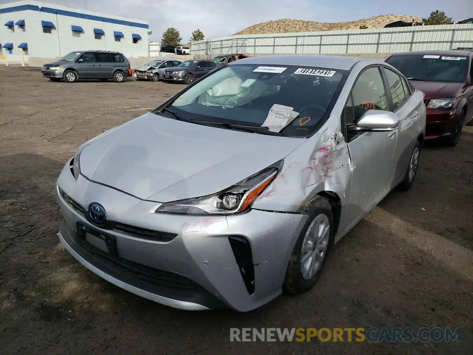 2 Photograph of a damaged car JTDKARFU6L3109327 TOYOTA PRIUS 2020