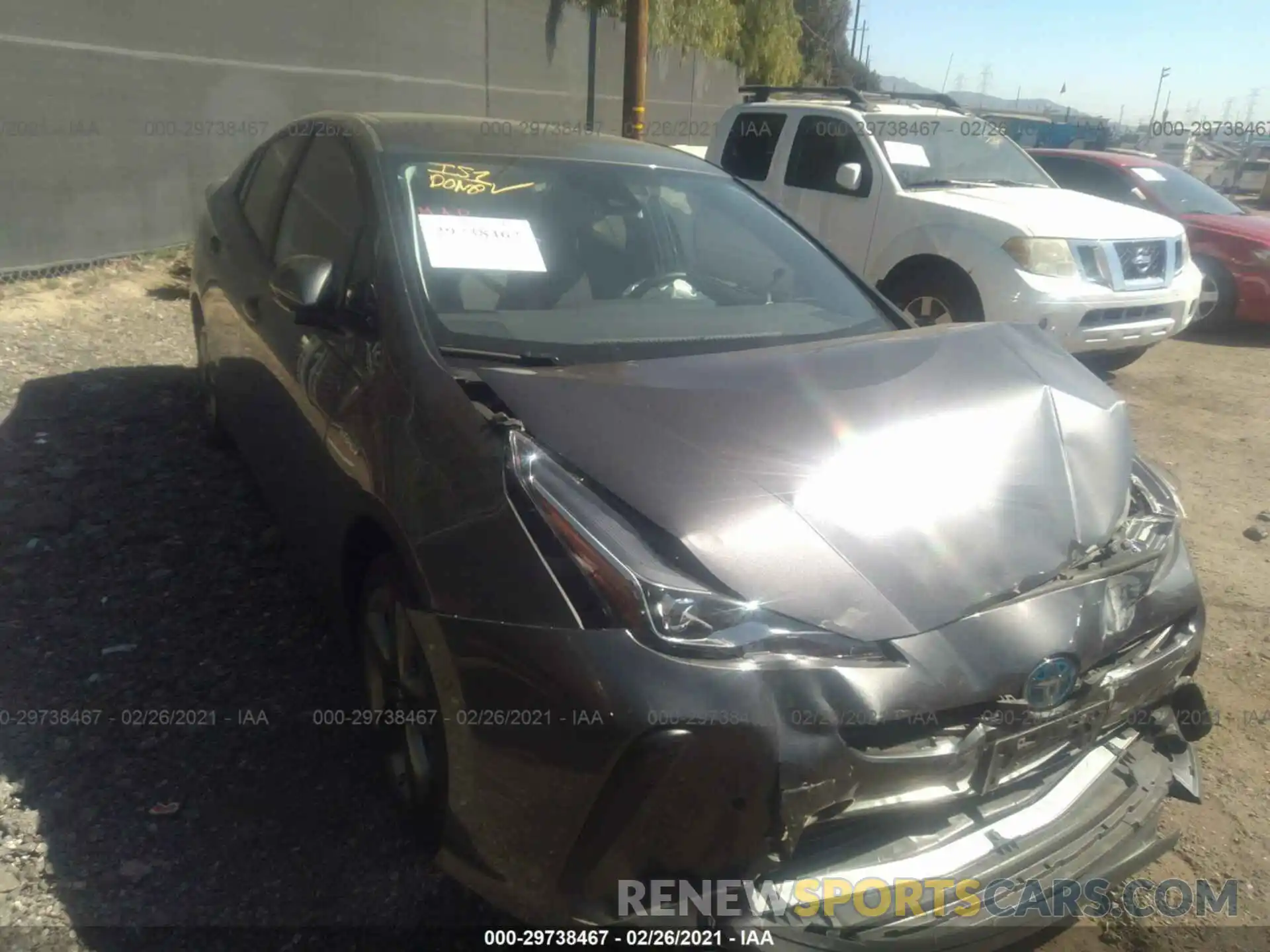 1 Photograph of a damaged car JTDKARFU6L3110414 TOYOTA PRIUS 2020