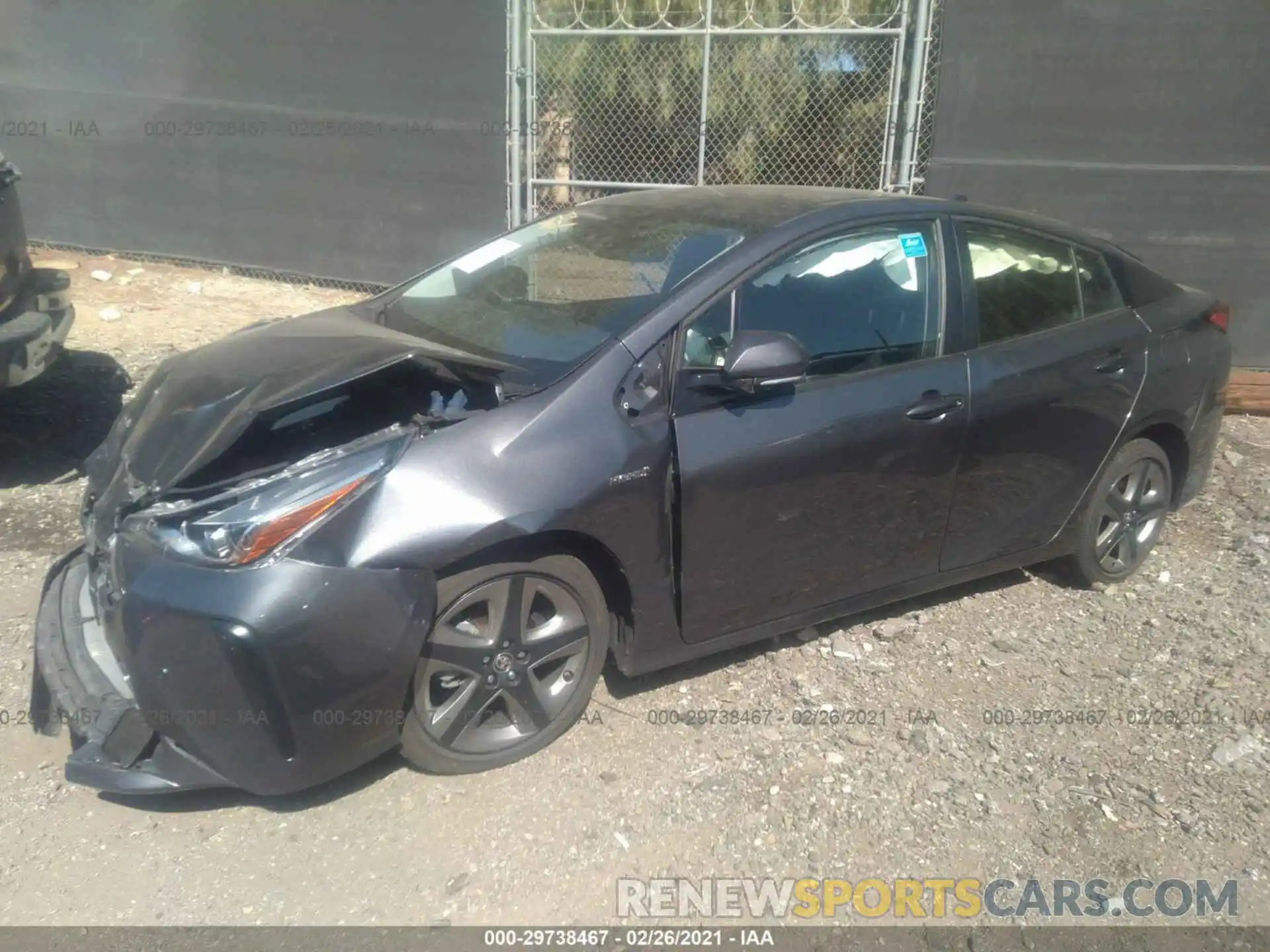 2 Photograph of a damaged car JTDKARFU6L3110414 TOYOTA PRIUS 2020