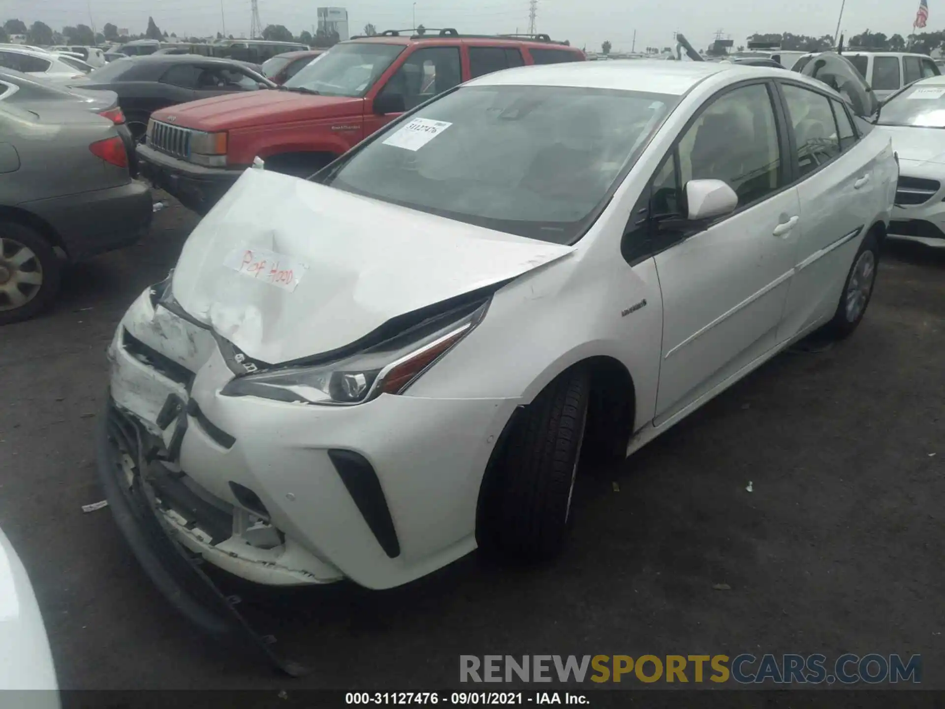 2 Photograph of a damaged car JTDKARFU6L3112633 TOYOTA PRIUS 2020