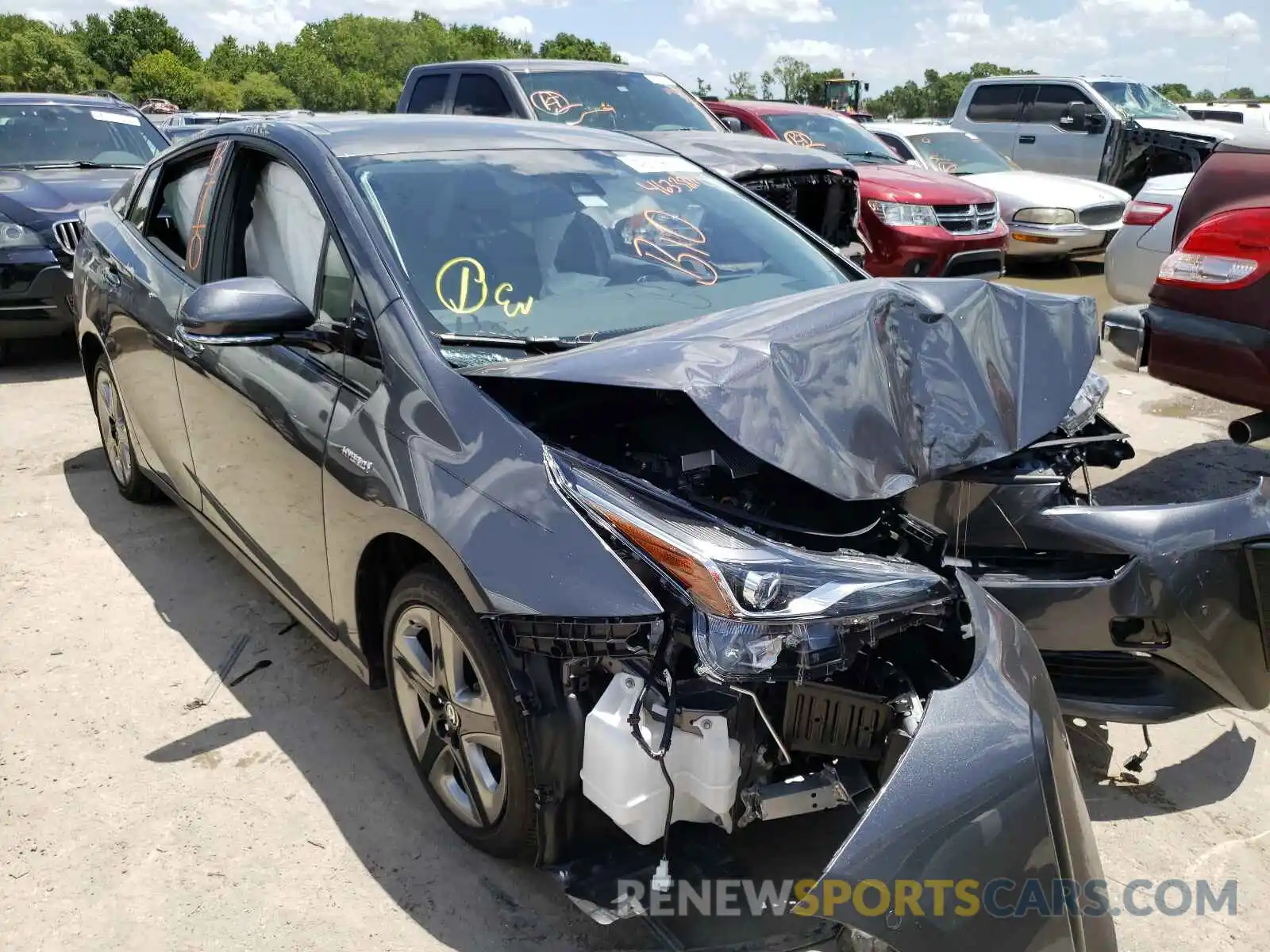 1 Photograph of a damaged car JTDKARFU6L3112812 TOYOTA PRIUS 2020