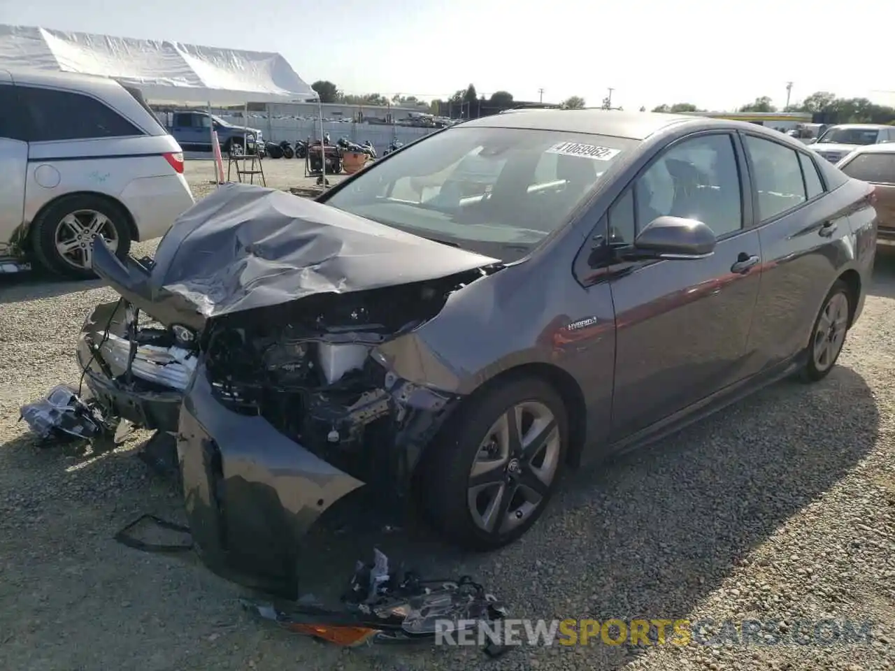 2 Photograph of a damaged car JTDKARFU6L3113507 TOYOTA PRIUS 2020